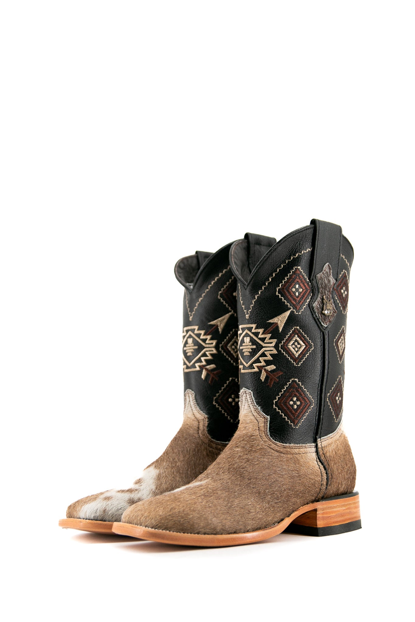 Authentic Men's Cowhide Square Toe Cowboy Boots - Size 7.5 (JM6 Box) - Perfect for Western Rodeo, Country Dancing & Outdoor Ranch Work