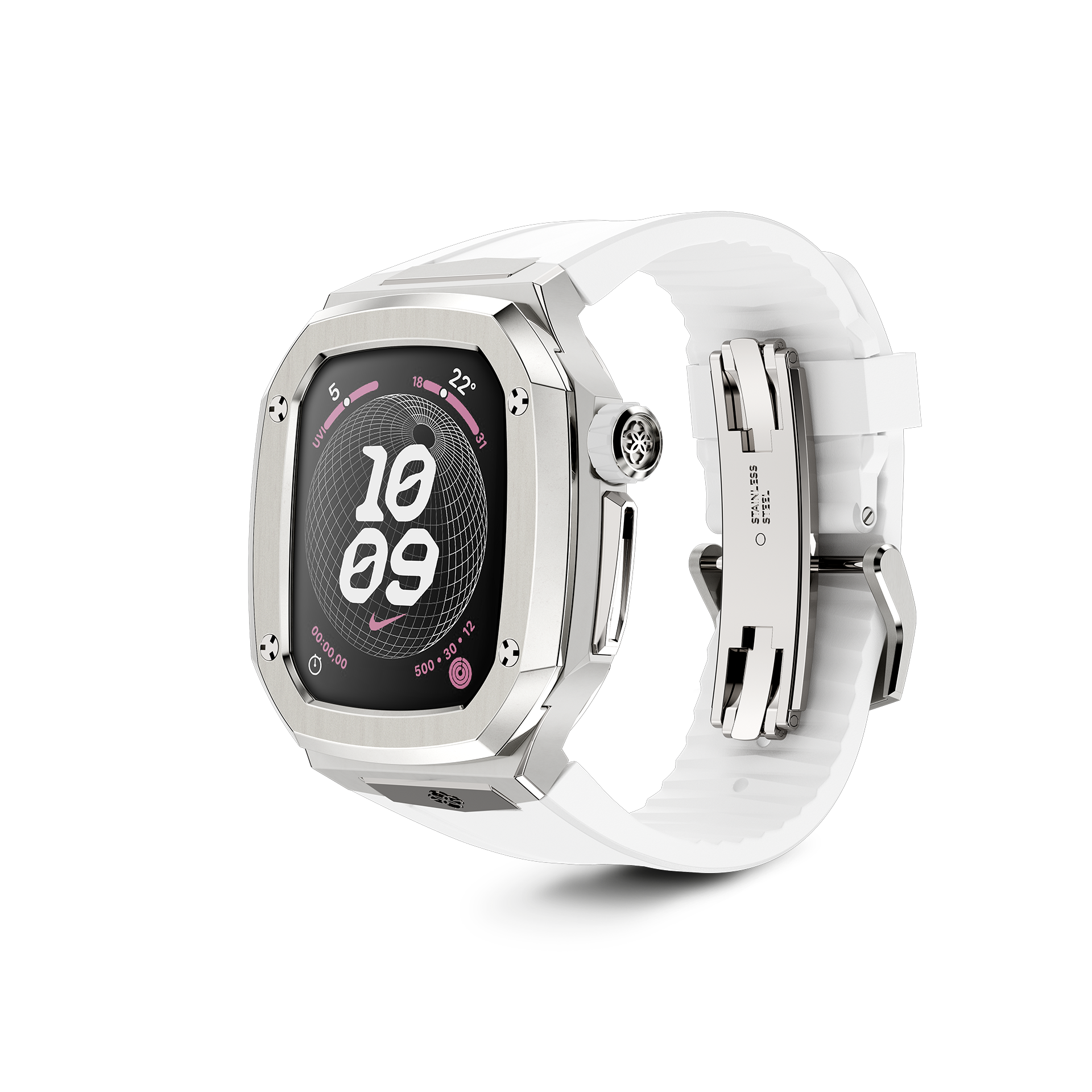 Apple Watch Case for Series 7/8/SE - Slim Protective Cover with Tempered Glass Screen Protector, Silver | Perfect for Gym, Running & Outdoor Activities