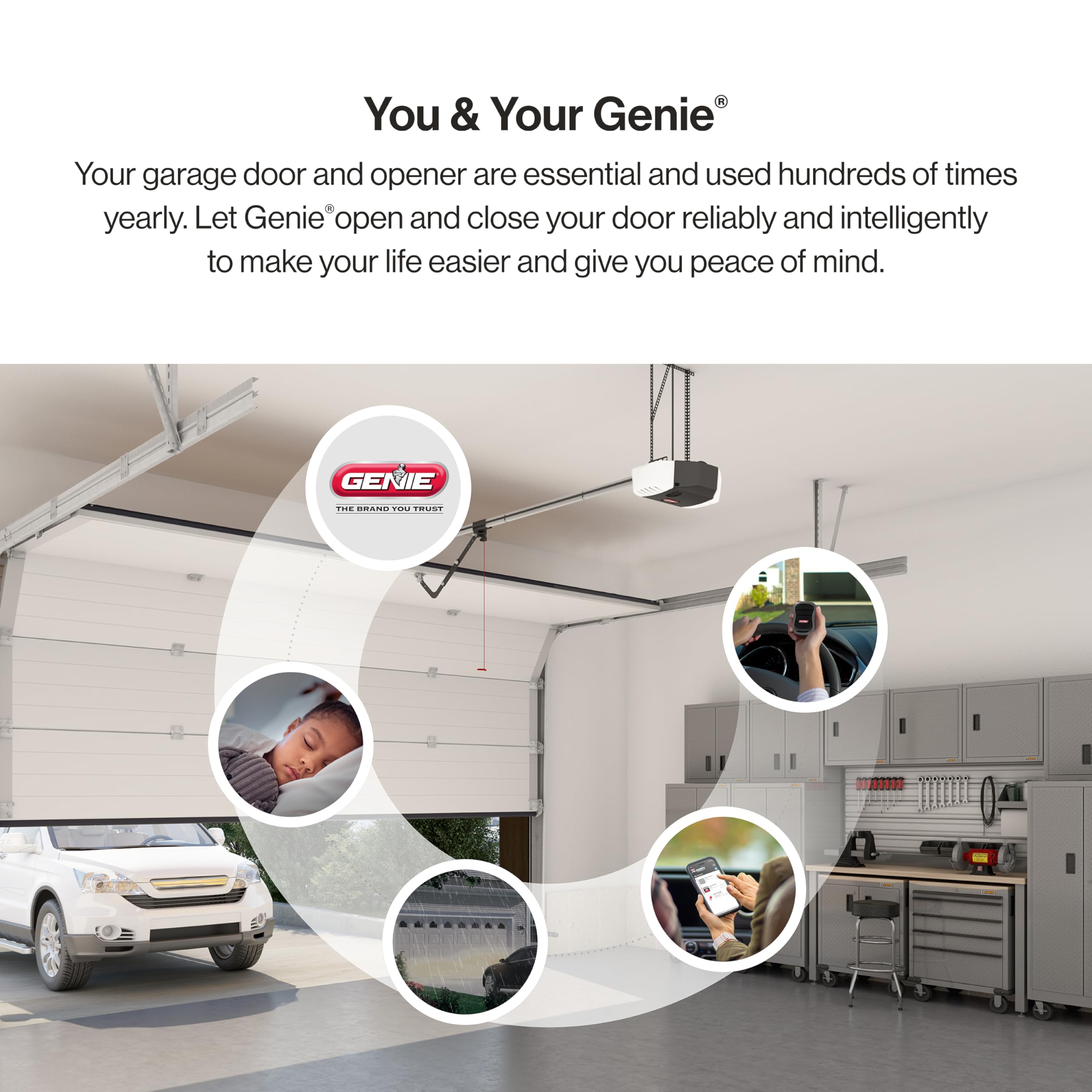 Genie StealthDrive 7155 Smart Garage Door Opener with Belt Drive & Smartphone Control - Quiet, Reliable & Secure - Perfect for Smart Homes & Family Safety