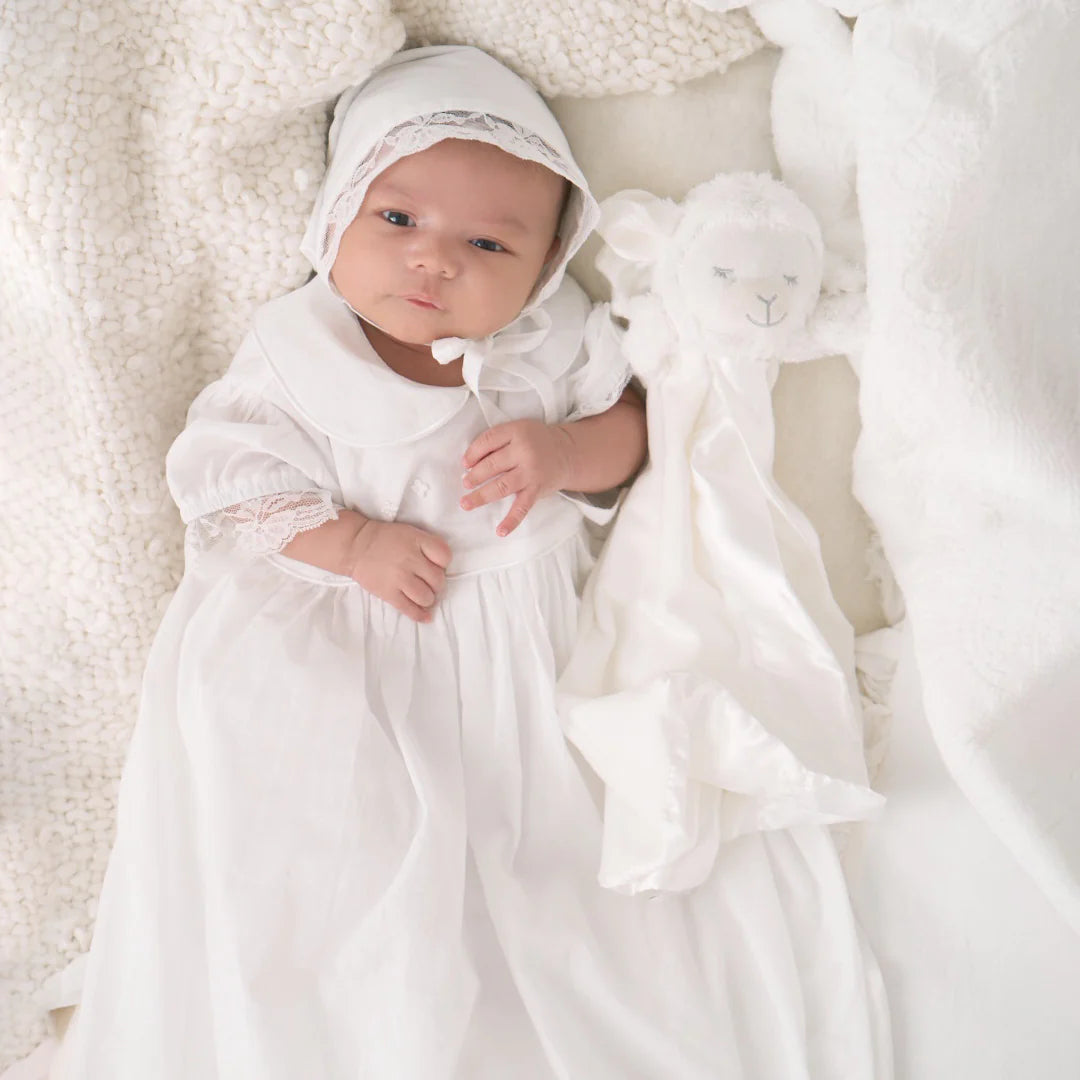 Girls' Christening Gown & Bonnet Set - Elegant Baptism Outfit for Baby Girls - Perfect for Christenings, Baptisms & Special Ceremonies