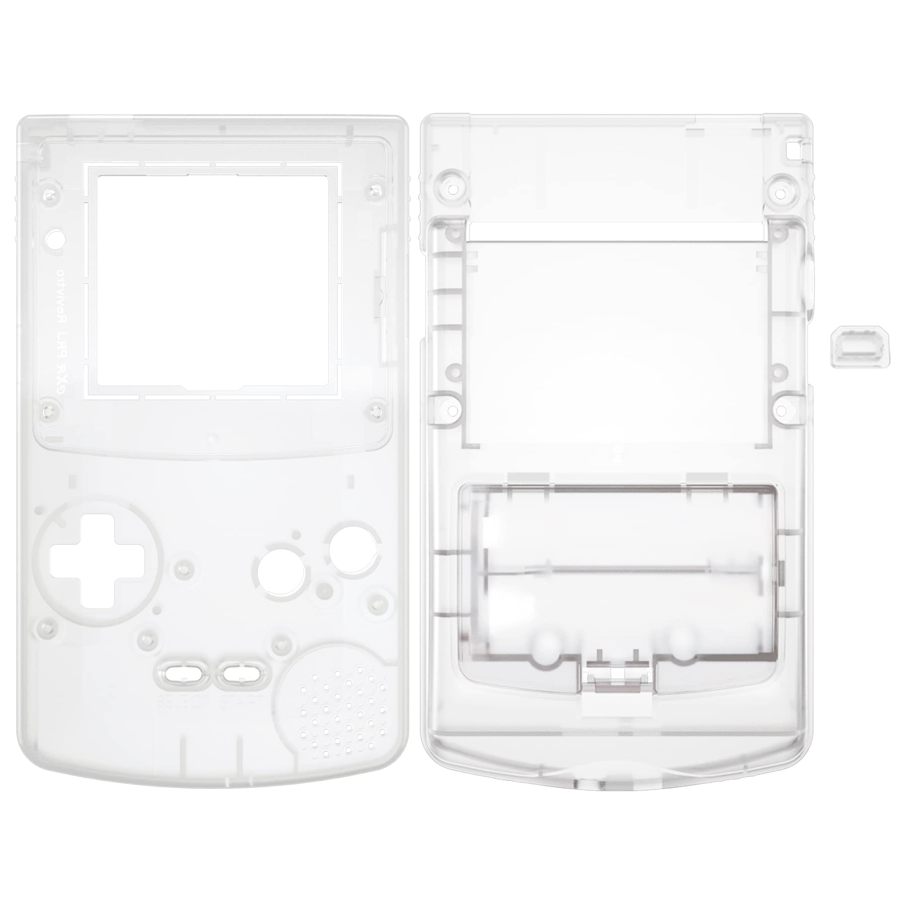 eXtremeRate Clear Transparent Shell Case with Buttons for Gameboy Color GBC - Compatible with GBC OSD IPS, Regular IPS & Standard LCD (Console & IPS Screen Not Included) - Perfect for Gaming Enthusiasts & Retro Console Modding