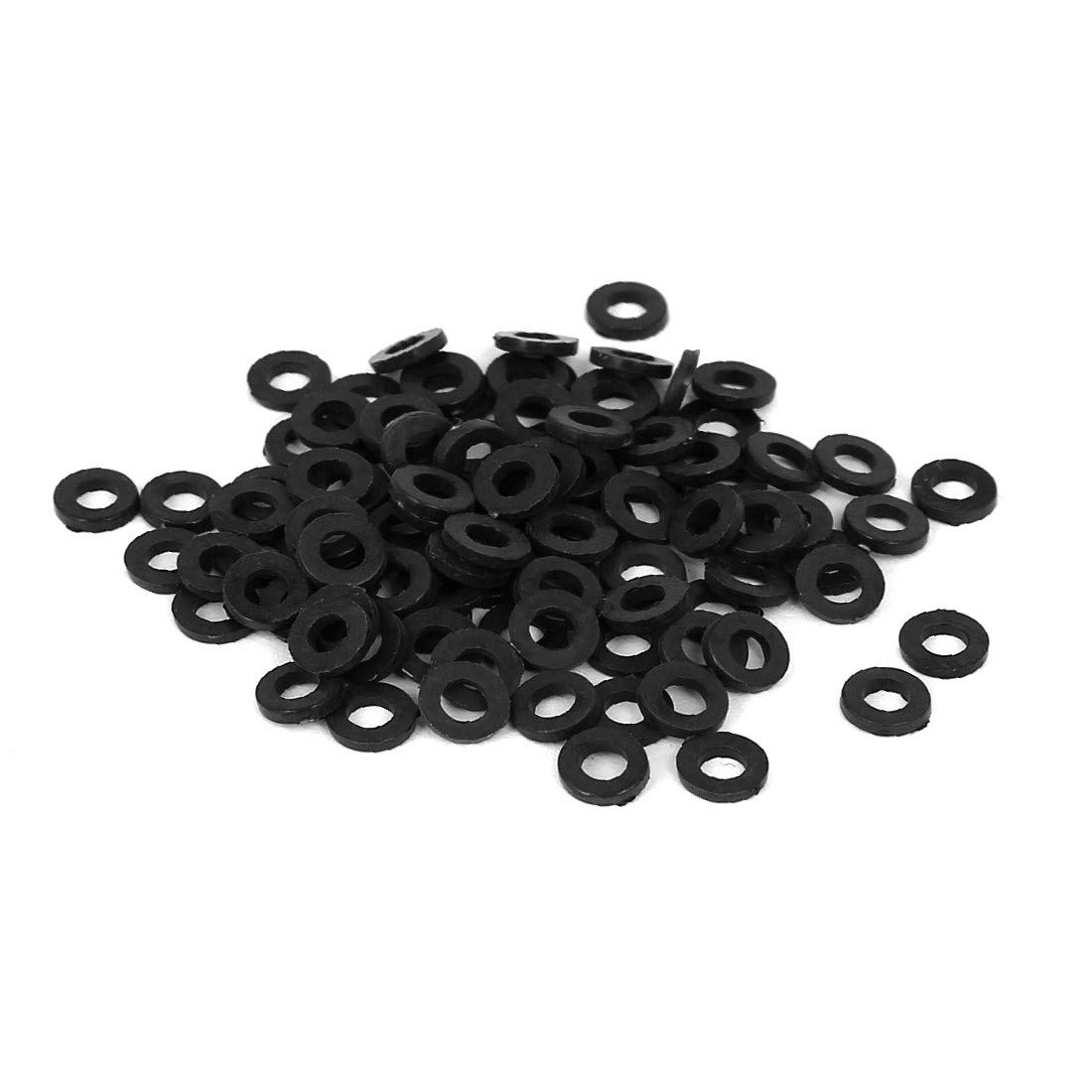 High-Quality M2.5 x 5mm x 1mm Nylon Flat Washers - 100PCS Black Spacers & Gaskets for Electronics, DIY Projects, and Fastener Applications - Durable & Reliable Nylon Fastener Hardware