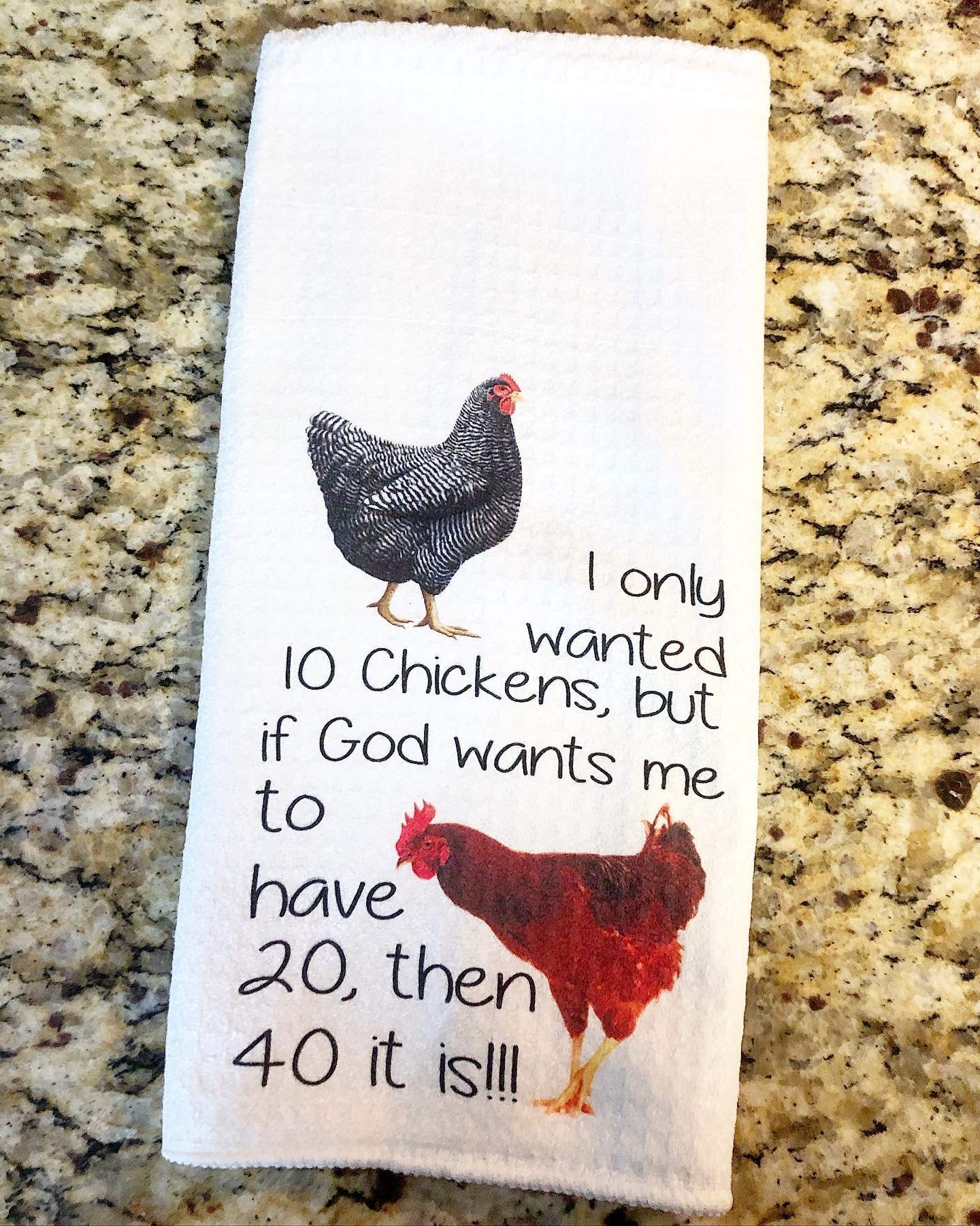 Funny Chicken Hand Towel for Chicken Lovers - Cute Kitchen Towel with Humorous Chicken Design - Perfect for Farmhouse Decor, Chicken Coops & Gifts