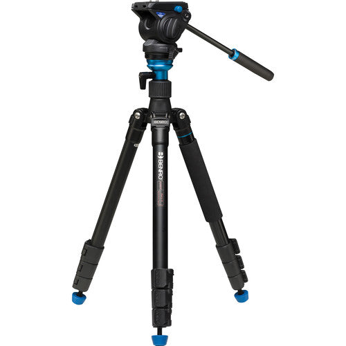 Benro Aero 4 Video Travel Tripod Kit - Lightweight Aluminum Tripod with Fluid Head for DSLR Cameras, Perfect for Travel Vlogging & Outdoor Photography