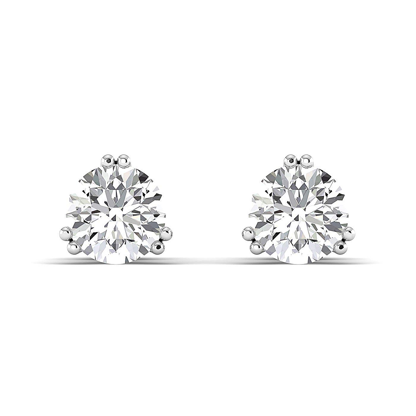 0.3-4 Carat Moissanite Stud Earrings for Women - Sterling Silver & Gold Round Cut (FG/VVS) Diamond Simulant Jewelry - Valentine's Day, Anniversary & Birthday Gifts - Perfect for Everyday Wear, Date Night & Special Occasions