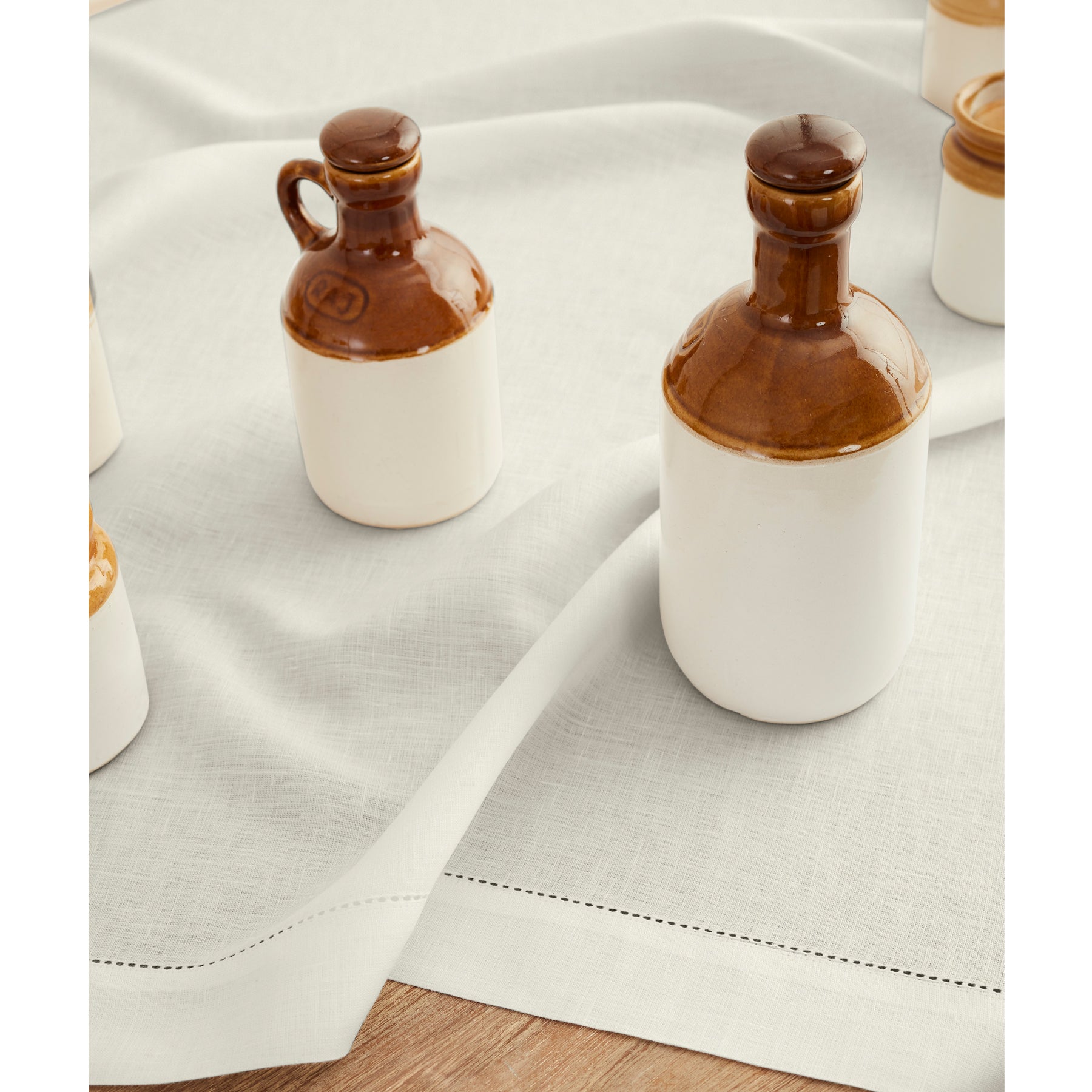 Classic Hemstitch Table Throw - Elegant Linen Table Runner for Dining Room Decor, Wedding & Holiday Table Settings