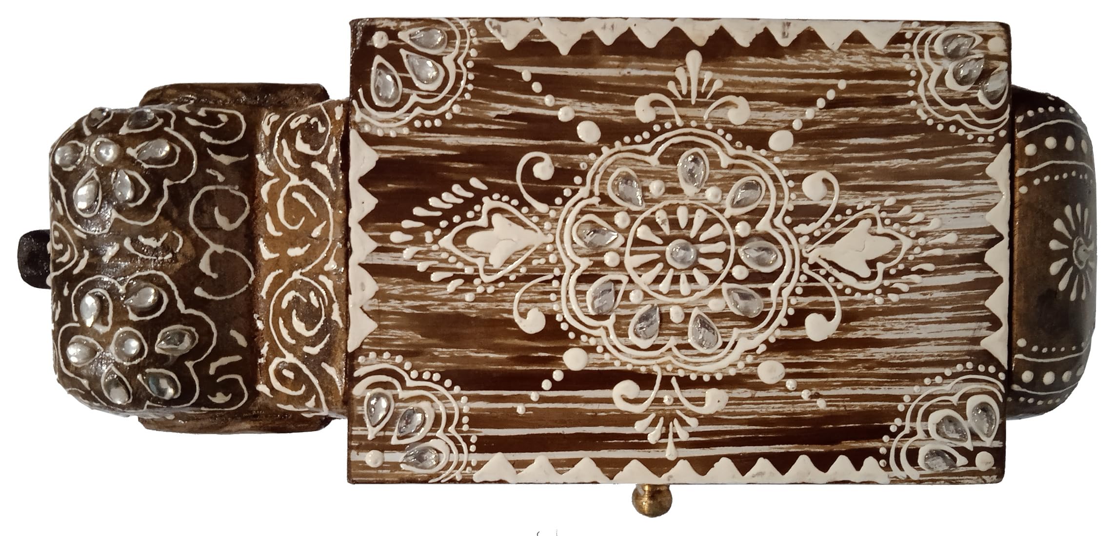 Purpledip Hand-Painted Majestic Elephant Wooden Box with Lid - Unique Artistic Home Decor for Jewelry, Gifts & Collectibles