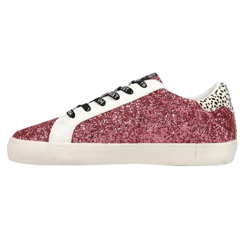 Vintage Havana Women's Flair Glitter Cow Print Slip-On Sneakers - Casual Comfort Shoes in Pink | Perfect for Everyday Wear, Outings & Fashion Street Style
