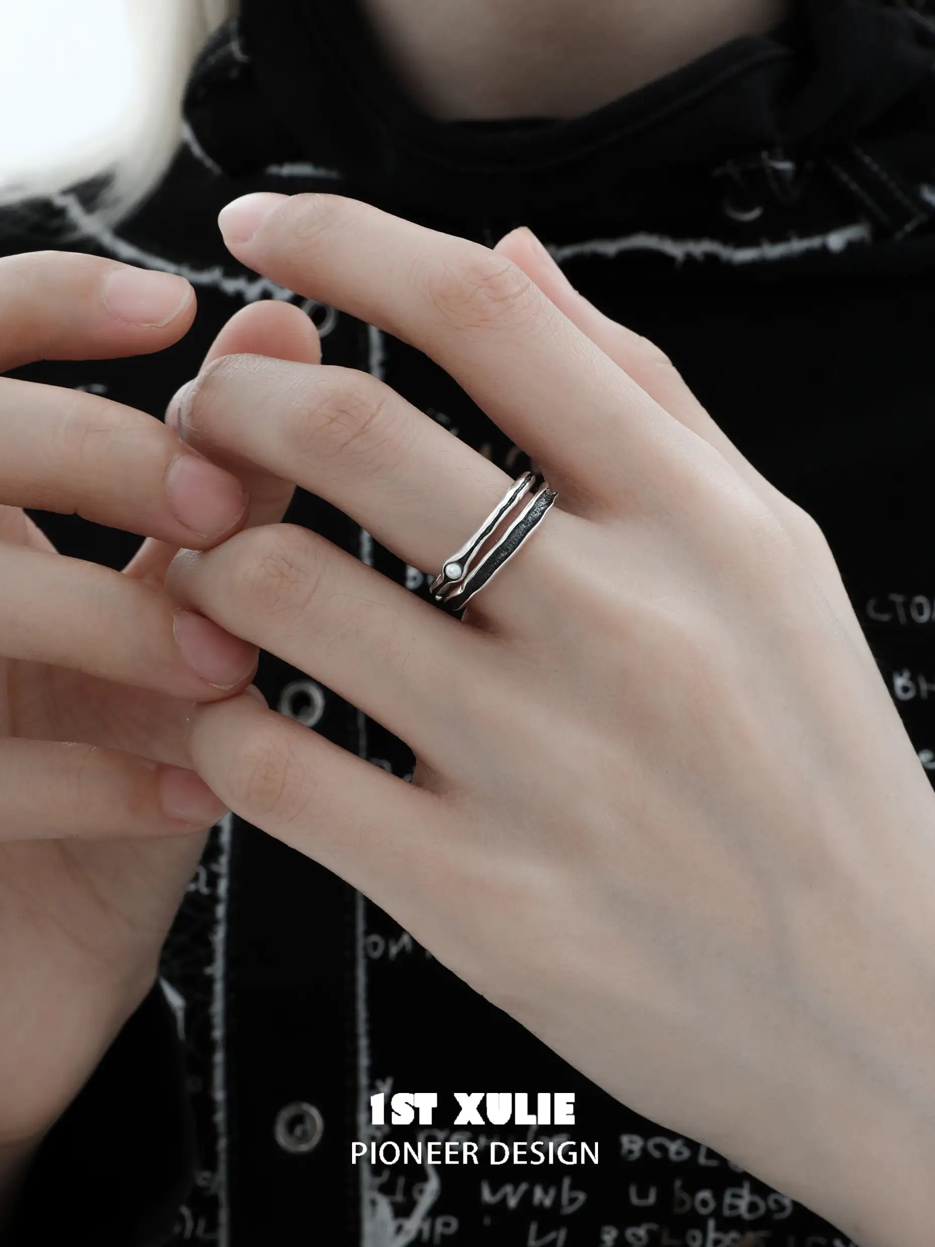 Tears of Mermaid S925 Sterling Silver Vintage Style Thin Ring for Women - Elegant Dainty Jewelry Gift for Birthday, Anniversary & Special Occasions