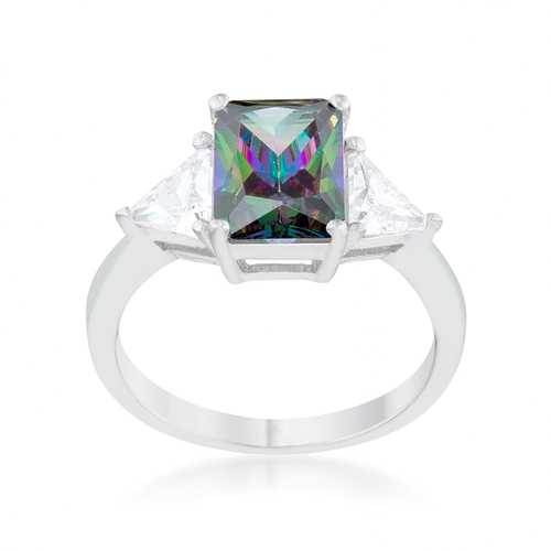 Classic Mystic Sterling Silver Engagement Ring for Women - Elegant Wedding Band, Promise Ring & Anniversary Jewelry Gift - Perfect for Proposals, Bridal Sets & Special Occasions