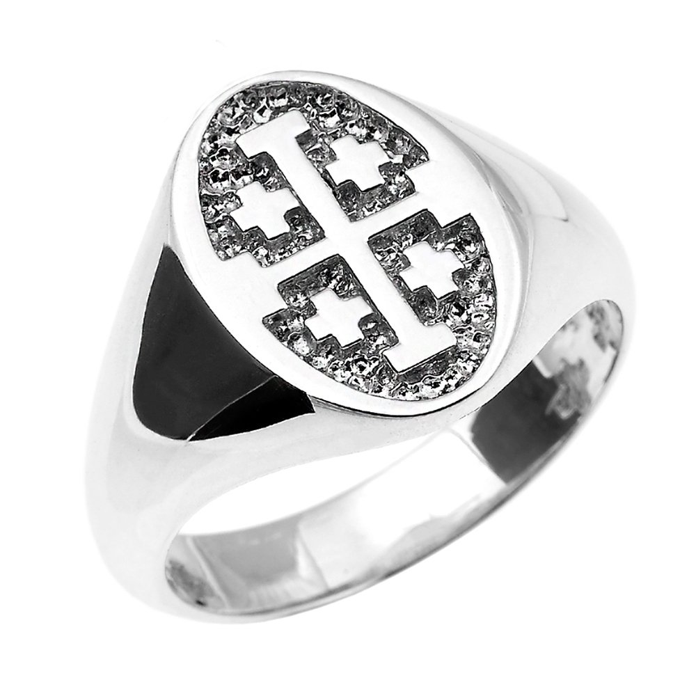925 Sterling Silver Jerusalem Cross Ring for Women & Men - Religious Jewelry for Christians, Baptism, Confirmation & Faith Gifts - Elegant & Durable Spiritual Accessory