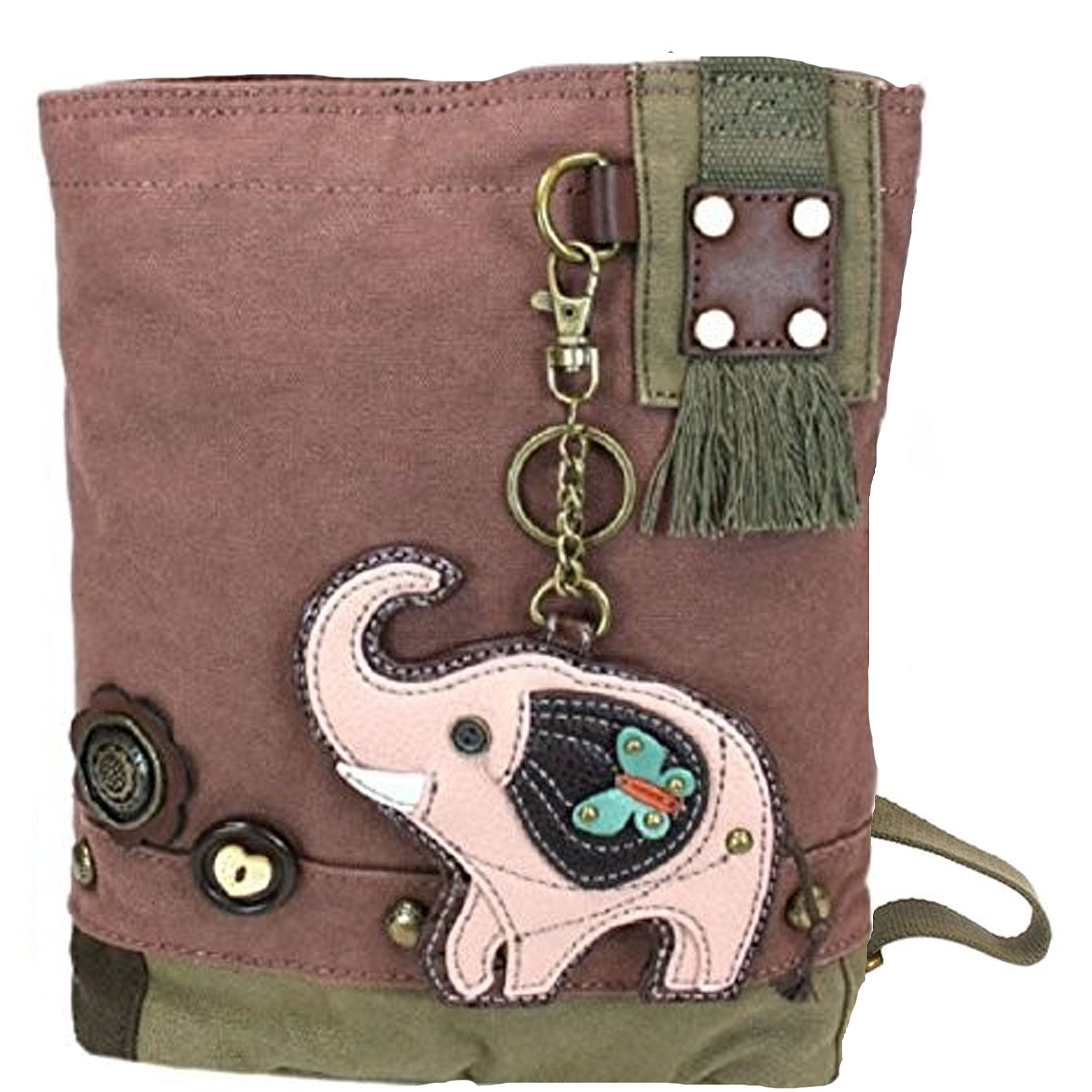 Chala Elephant Patch Crossbody Handbag - Stylish Mauve Vegan Leather Purse for Women | Perfect for Travel, Shopping & Everyday Use