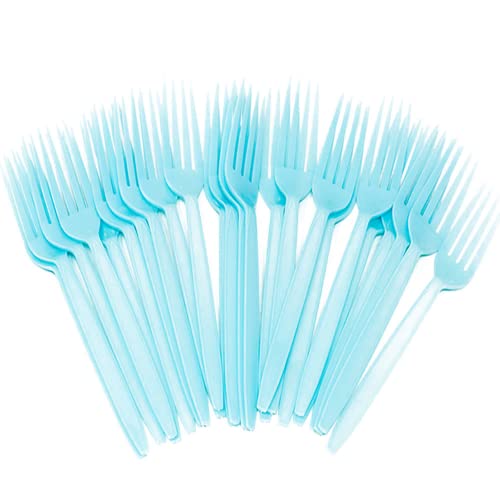 Light Blue Plastic forks (24 Pack)