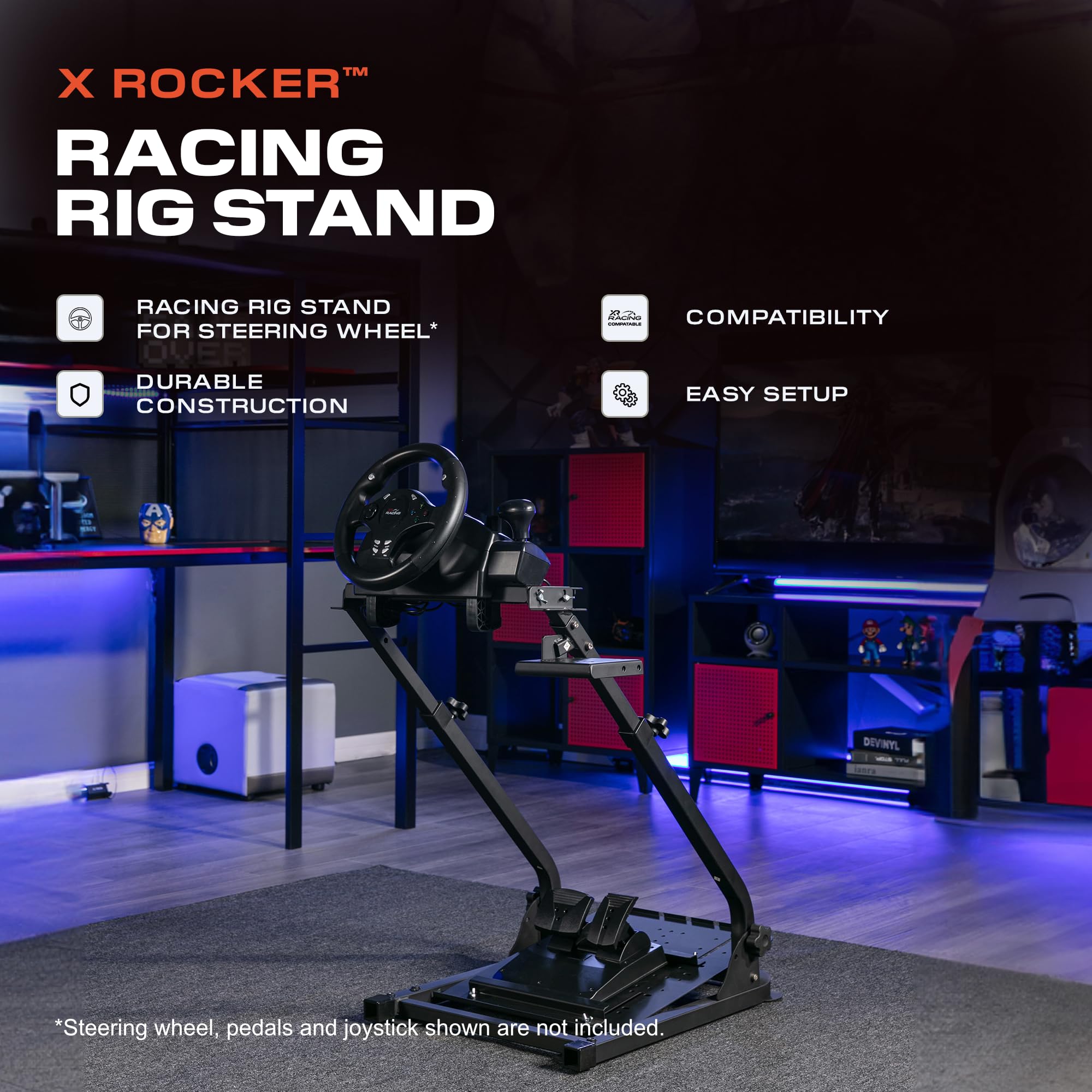 X Rocker Racing Rig Stand for Video Games & Gaming Chairs - Adjustable 28.37