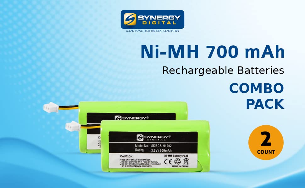 Synergy Digital Symbol LS4278 Barcode Scanner Battery Combo Pack - 2 x SDBCS-H1202 Rechargeable Batteries for Retail, Warehouse & Inventory Management - Perfect for Long Shifts & High-Volume Scanning