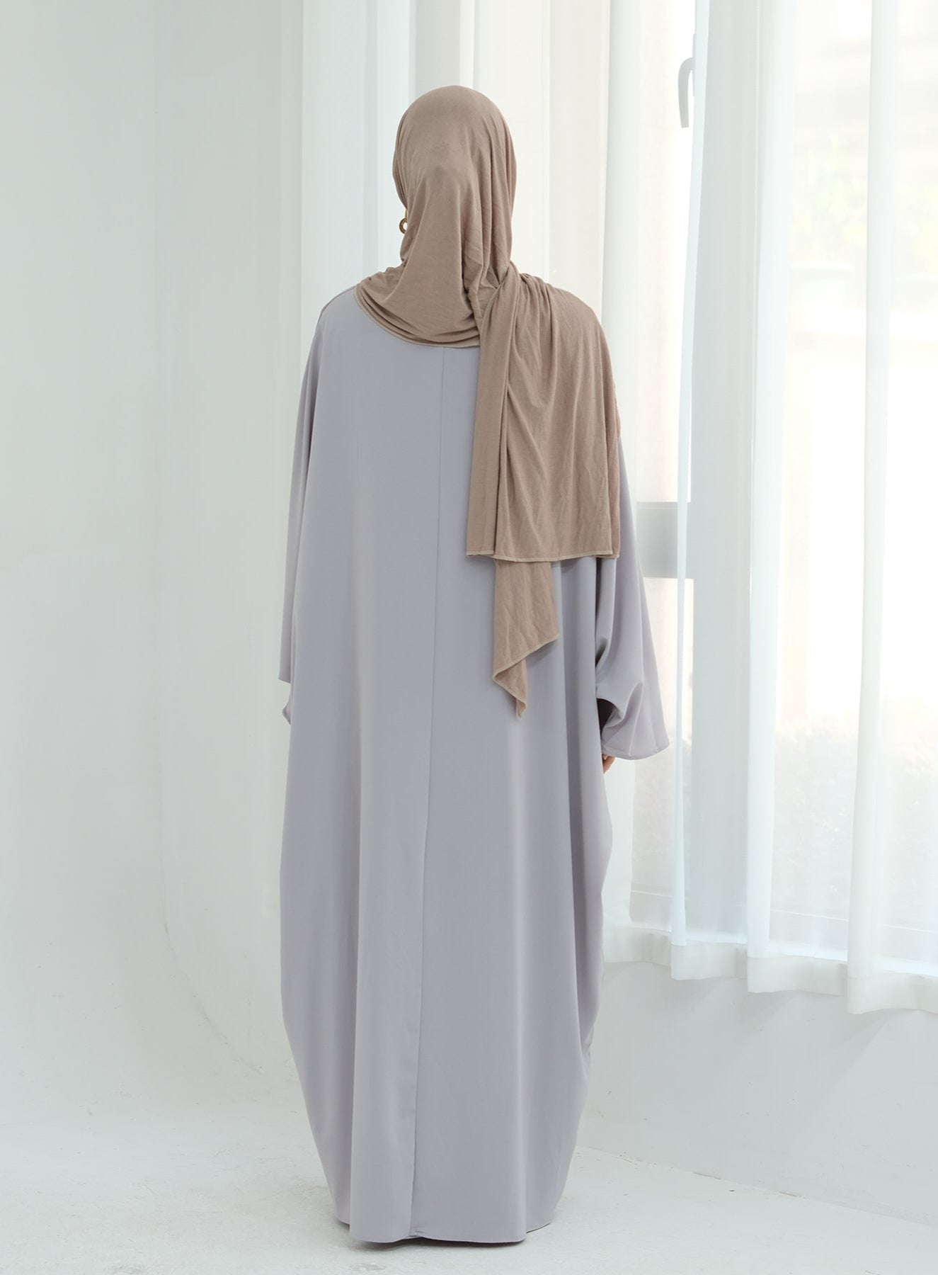 Stylish Izzy 2 in 1 Abaya Combo Set - Premium Gray Islamic Dress for Women | Perfect for Prayer, Modest Fashion & Special Occasions