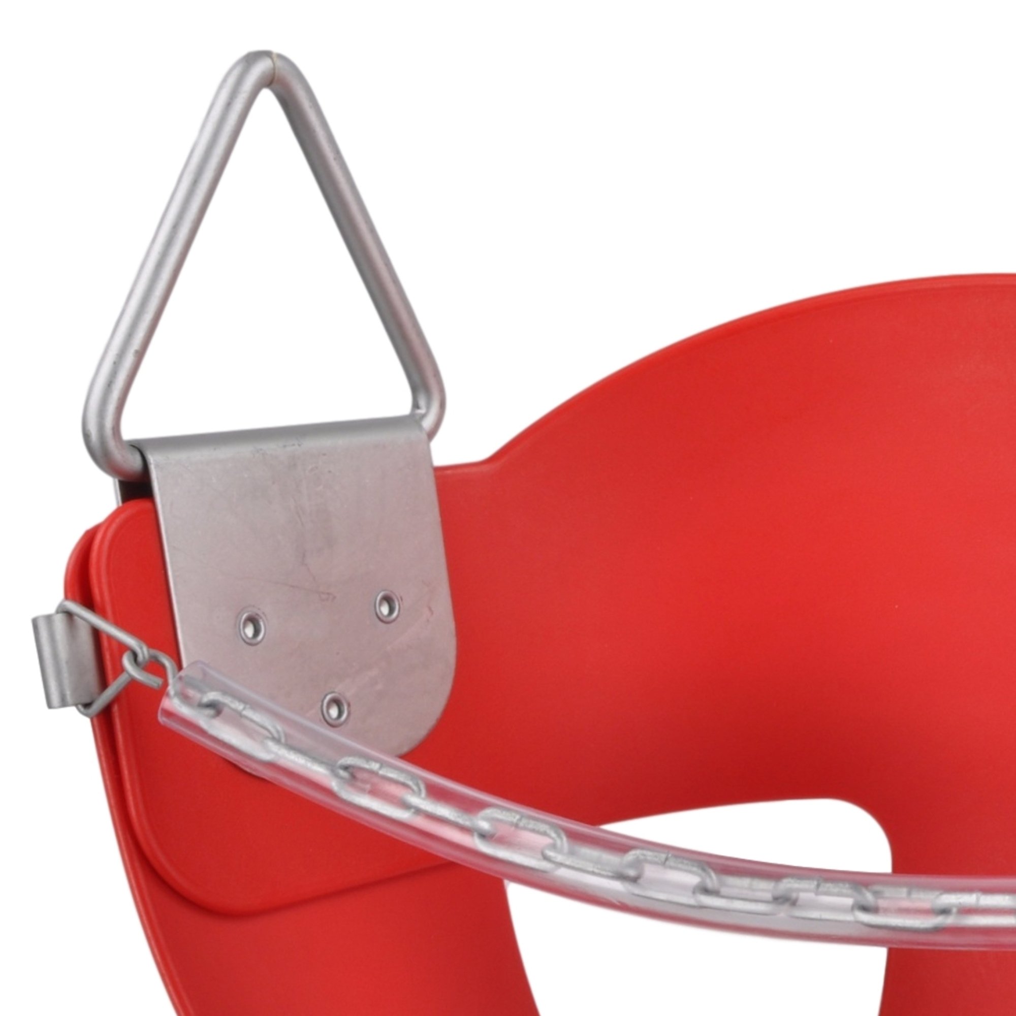 SSS Logo Swing Set Half Bucket Seat - Red Outdoor Play Equipment for Kids | Perfect for Backyard Playgrounds, Parks & Daycare Centers