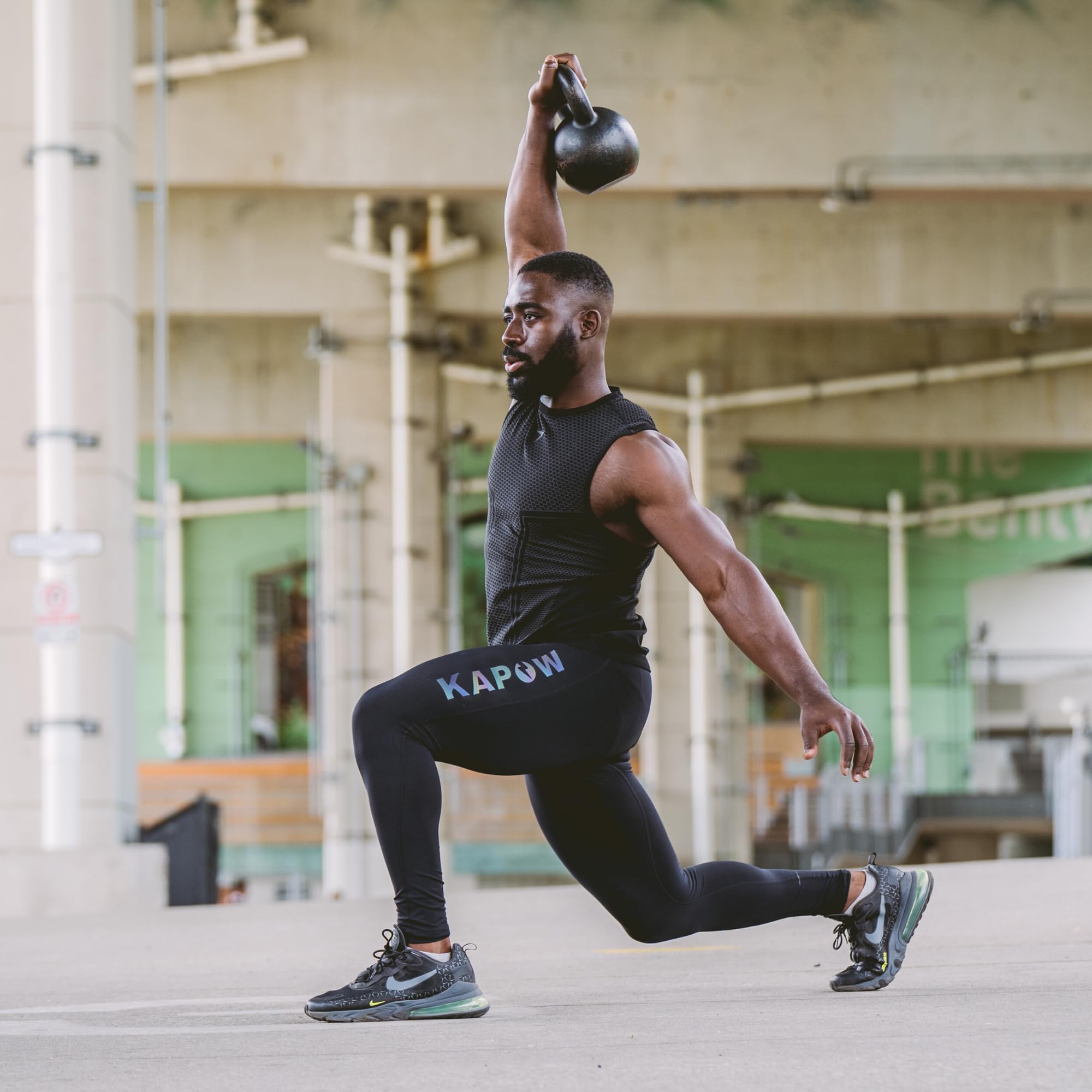 Kapow Meggings High Compression Performance Leggings for Men - Athletic Workout Pants with Pockets | Gym, Running, Yoga & Activewear