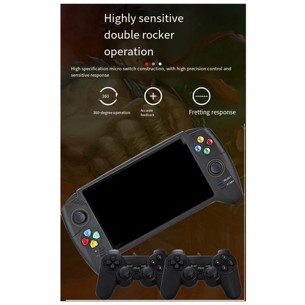 MOLERRI 7-Inch HD Portable Retro Gaming Console - 10,000 Free Classic Arcade Games - Handheld Video Game System for Kids & Adults - Perfect for Travel, Gifts, Home Entertainment & Outdoor Adventures