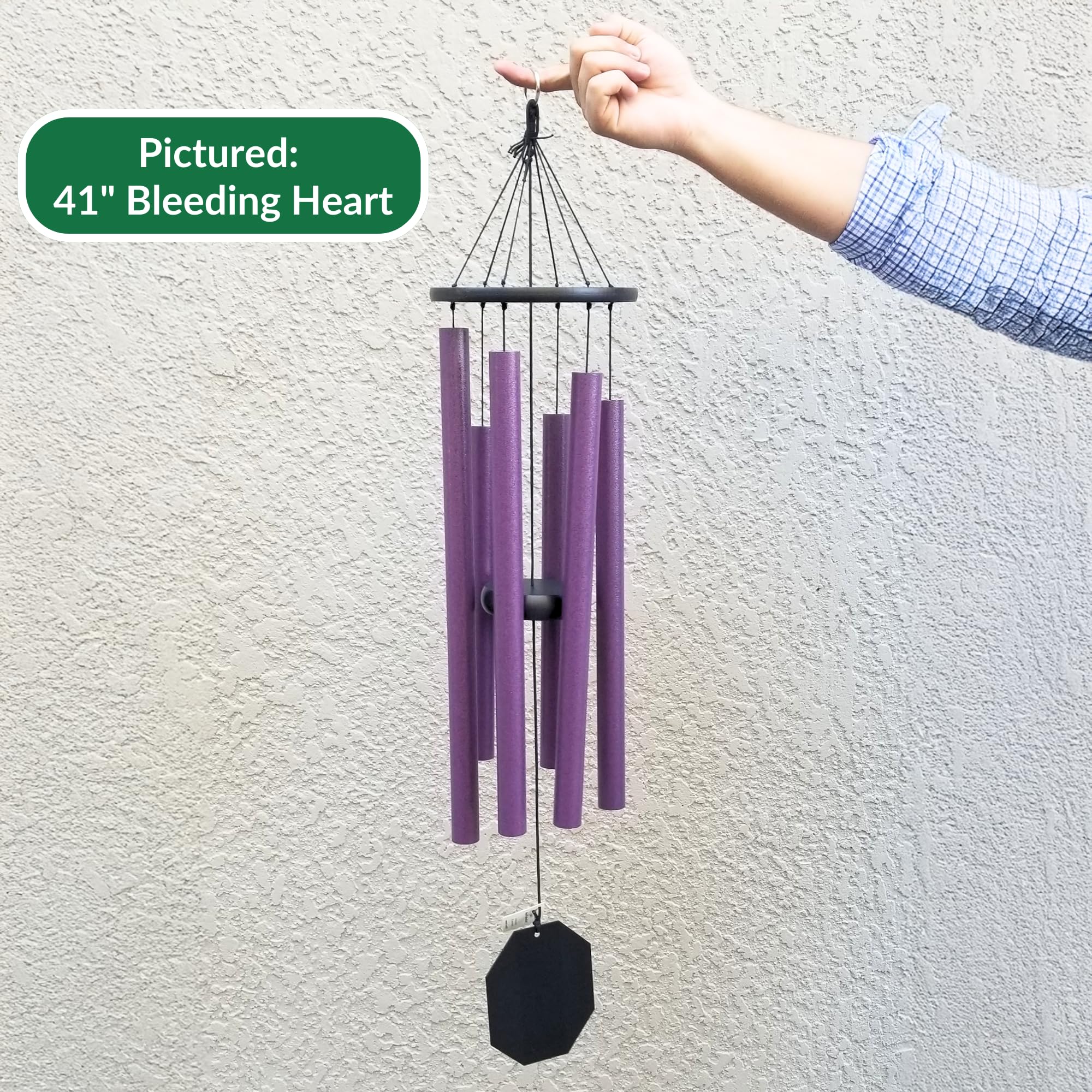 Lambright Chimes Morning Glory Small Personalized Wind Chime - 36 Inch Tall, Purple - Handcrafted by Amish in USA - Perfect for Garden, Patio & Outdoor Decor