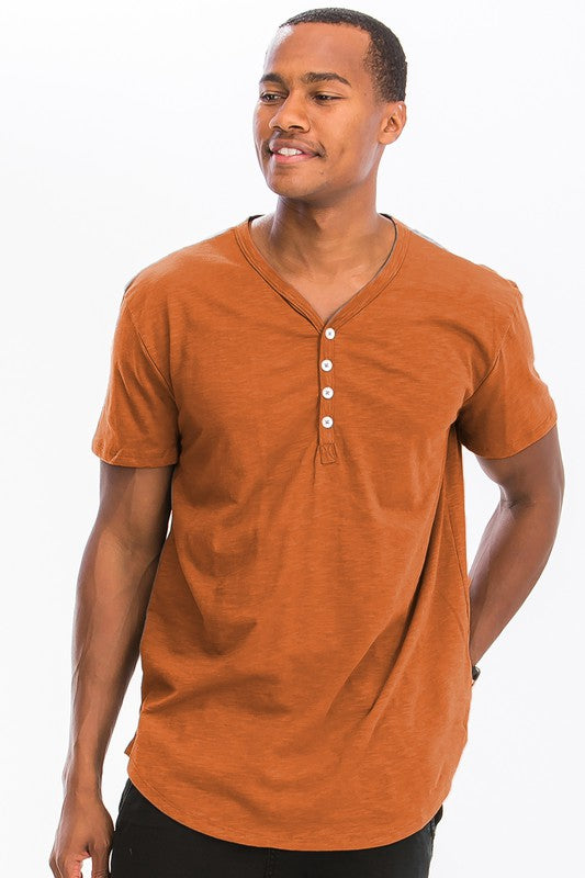 Men's Short Sleeve 4-Button Henley Shirt - Casual Cotton Tee for Summer Outfits, Date Nights & Weekend Wear