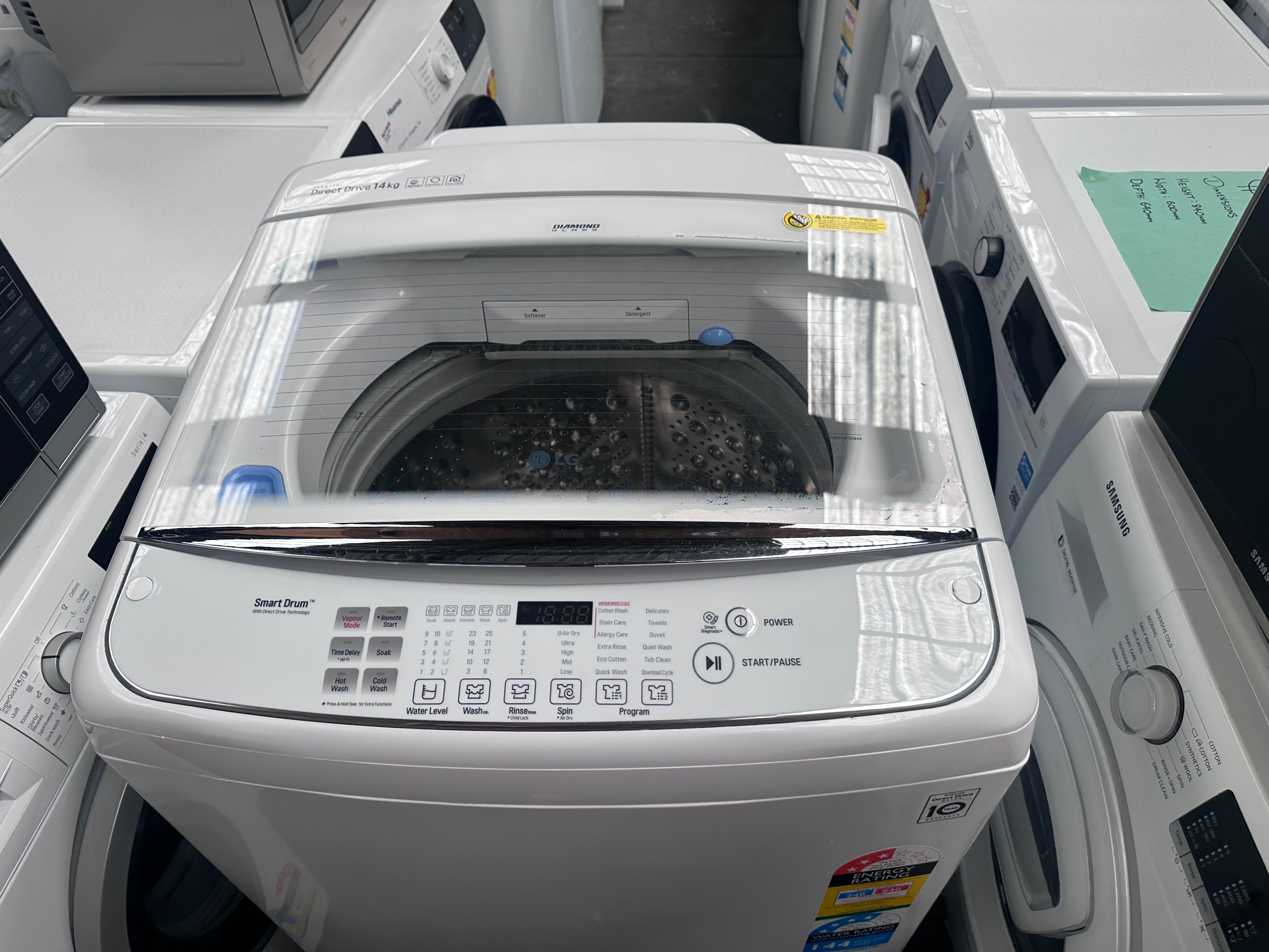 Refurbished LG 14kg Top Loading Washing Machine - Large Capacity Laundry Washer for Home, Apartment & Dorm Use