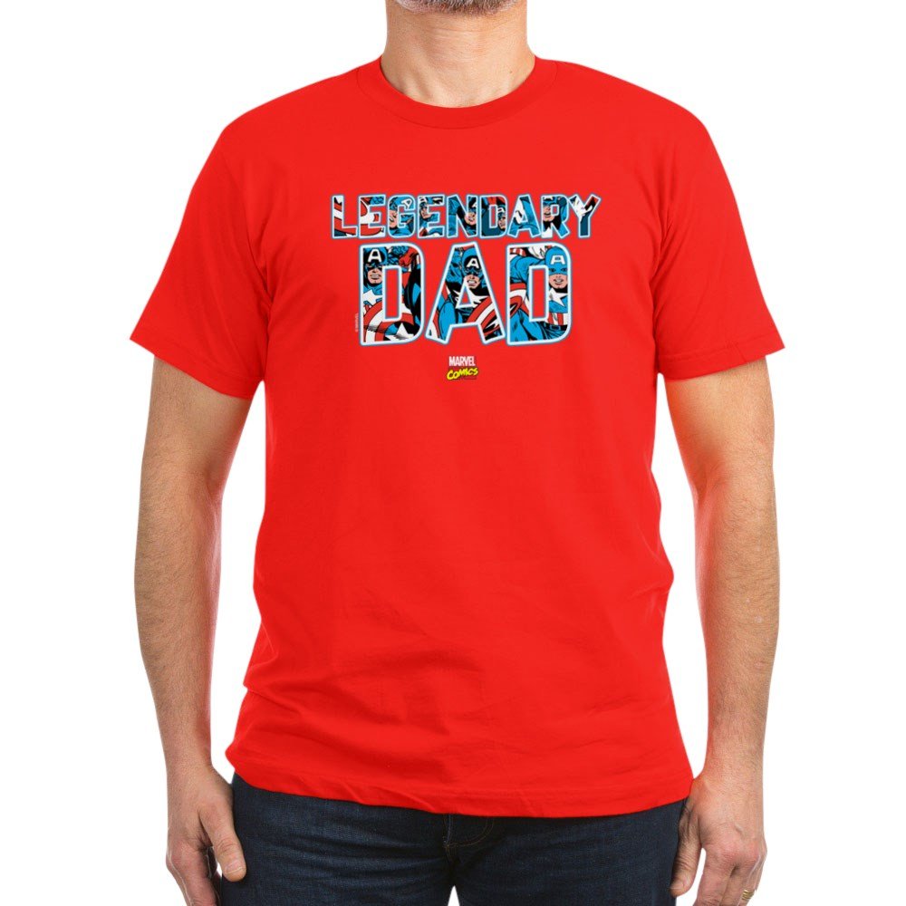 Captain America Dad Men's Fitted T-Shirt - Marvel Superhero Graphic Tee for Fathers & Fans | Perfect for Father's Day Gifts, Comic Con & Superhero Theme Parties