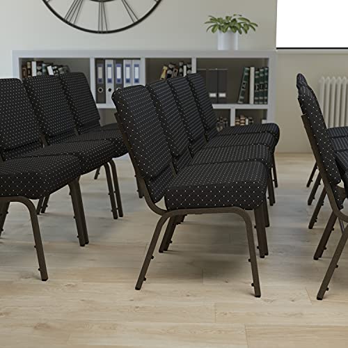 Black Dot Patterned Fabric/Gold Vein Frame