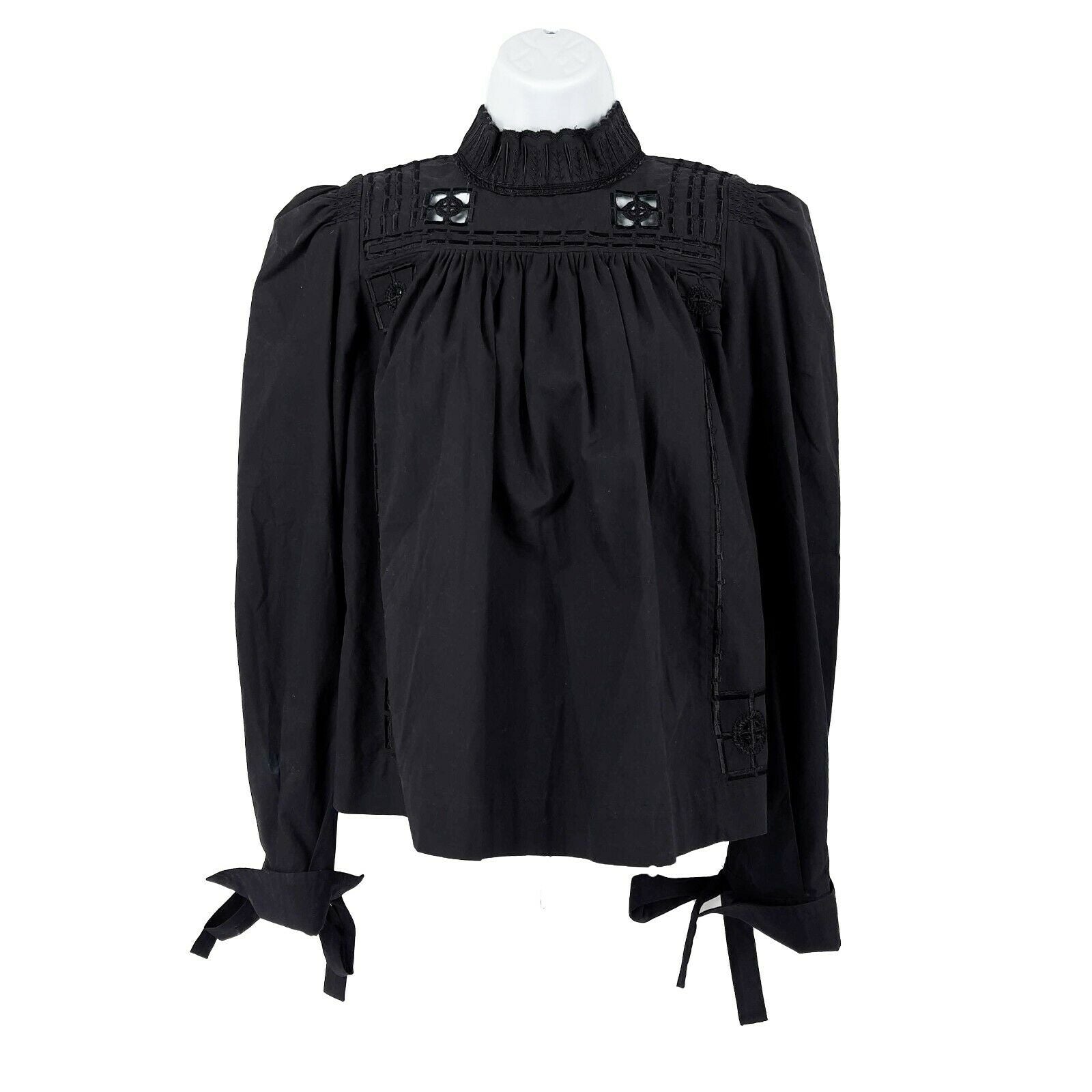 ISABEL MARANT 2016 Haut Skara Neo Romantic Black Dress Size 36 US (S) - Perfect for Evening Parties, Weddings & Romantic Dates