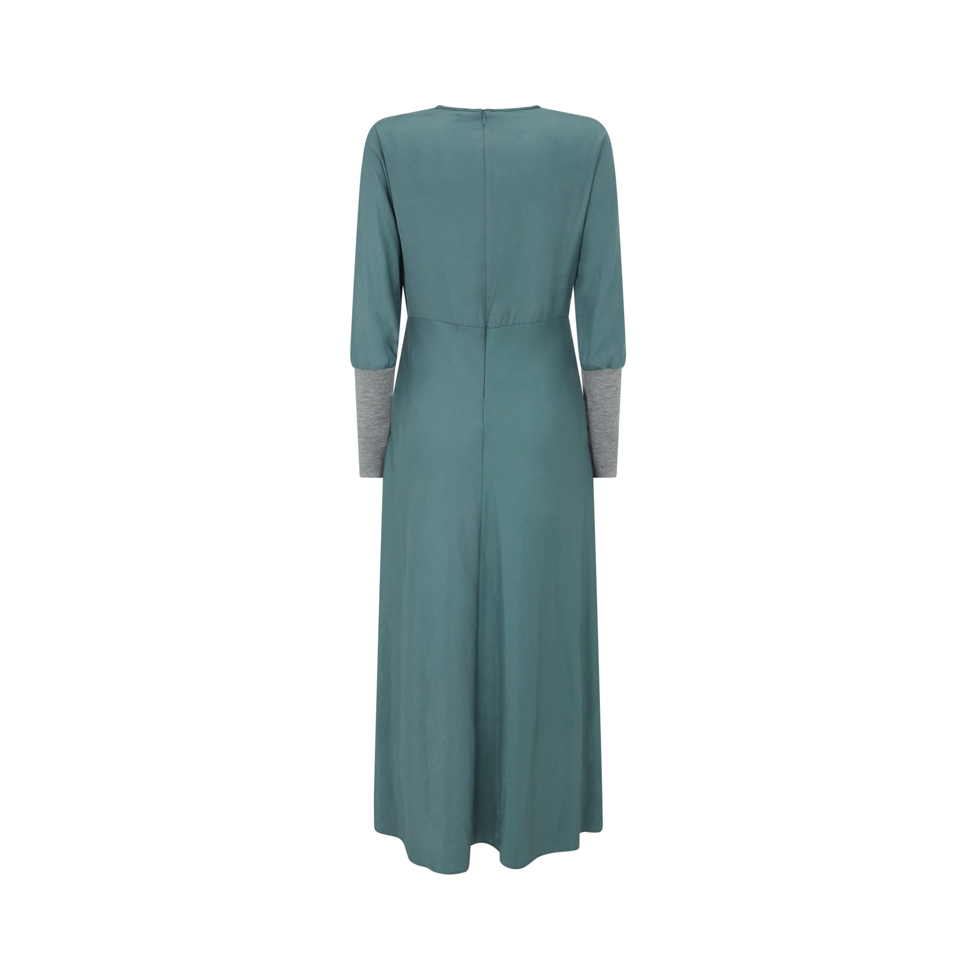 Elegant Long Sleeve Knitted Cuff Midi Dress for Women - Fall Winter Fashion, Office Wear & Casual Outfit