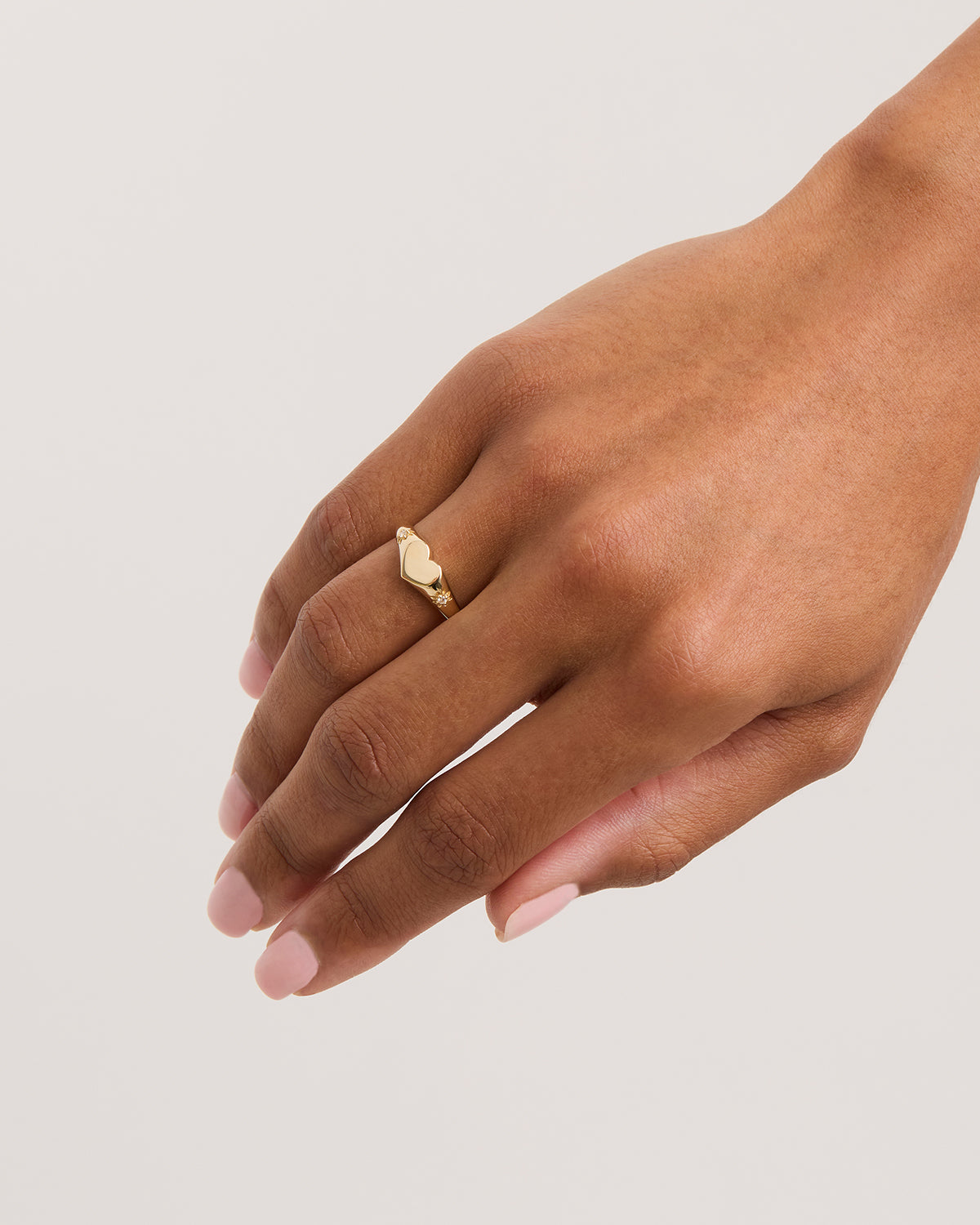 18K Gold Vermeil Heart Signet Ring for Women - Elegant Stackable Jewelry Gift for Valentine's Day, Anniversary & Special Occasions