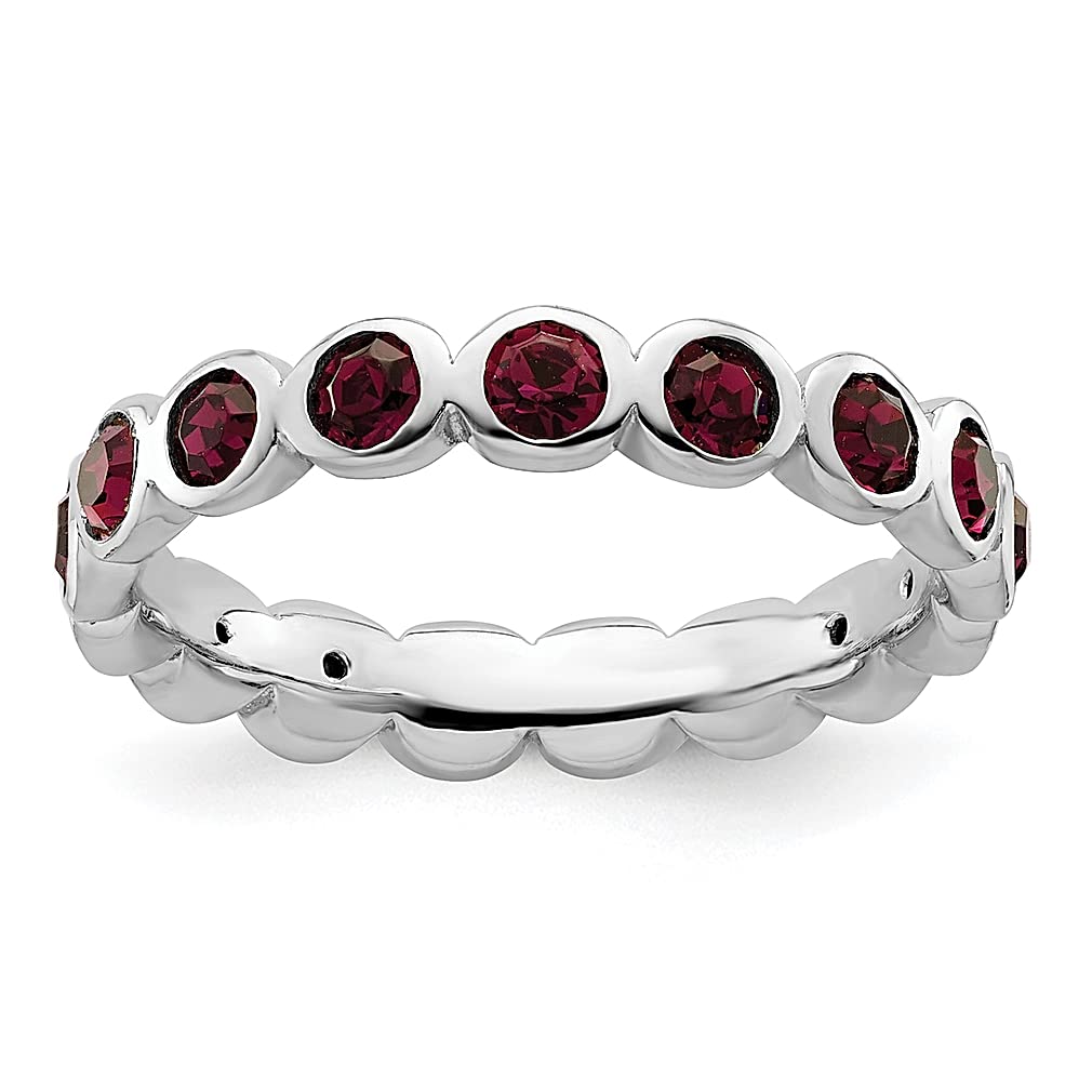 925 Sterling Silver February Birthstone Stackable Ring - Amethyst Crystal Gemstone Jewelry for Women | Perfect Gift for Her, Valentine's Day, Anniversary & Everyday Wear
