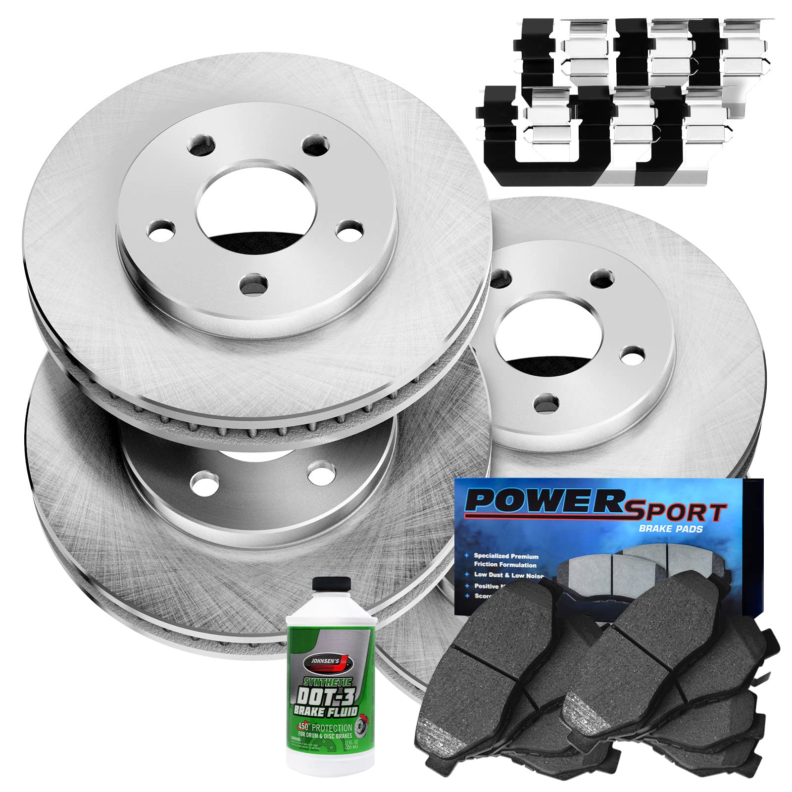 Premium Power Sport Front & Rear Brake Kit - Semi-Metallic Brake Pads & Rotors with Hardware (BLBC.74002.43) | High-Performance Braking for Motorcycles, ATVs & UTVs | Durable Stopping Power for Off-Road & Street Riding
