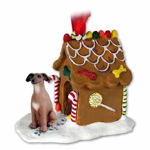 Italian Greyhound Gingerbread House Christmas Ornament - Handmade Holiday Decor for Dog Lovers - Perfect for Tree, Gift & Festive Home Decor