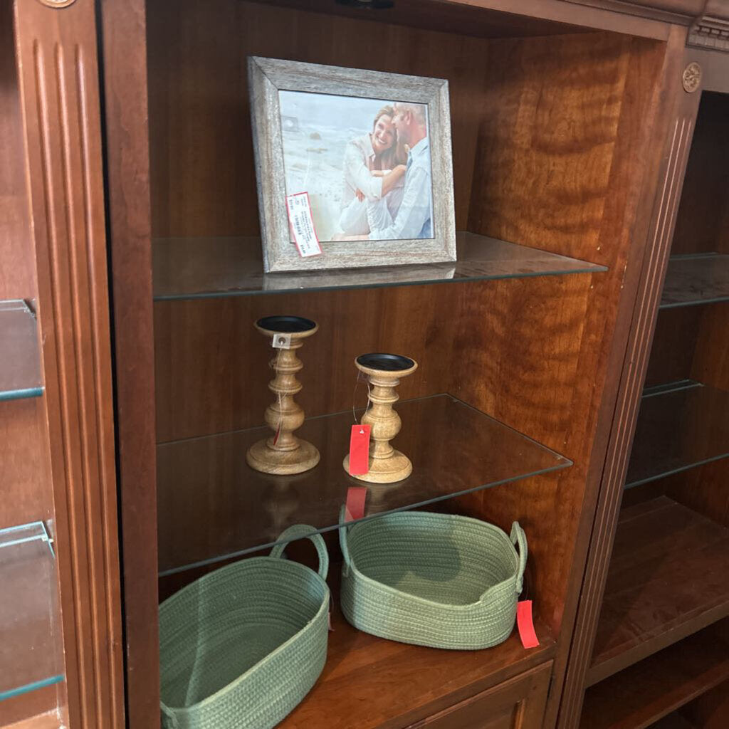 Modern Two-Door Lighted Bookcase - 32