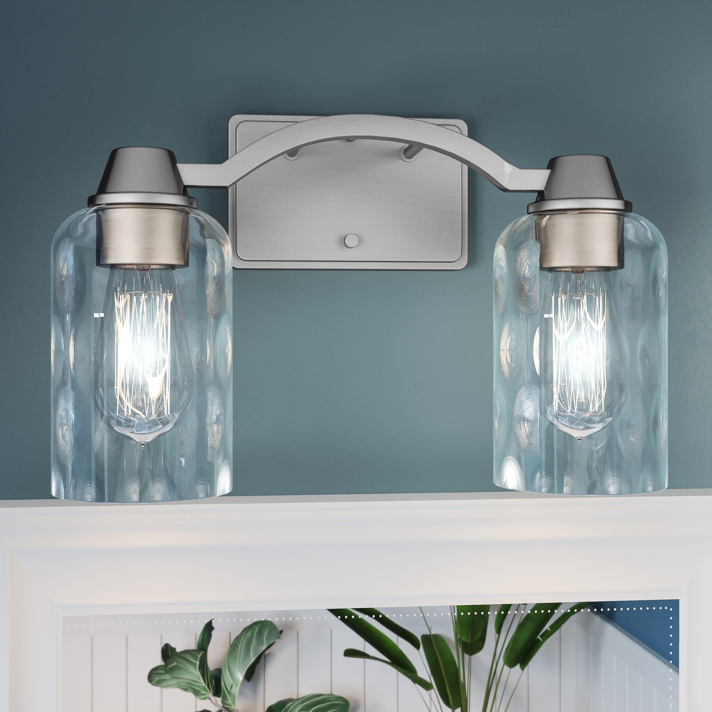 Quoizel Acacia 2-Light Brushed Nickel Bathroom Vanity Light - Perfect for Modern Bathroom & Powder Room Lighting