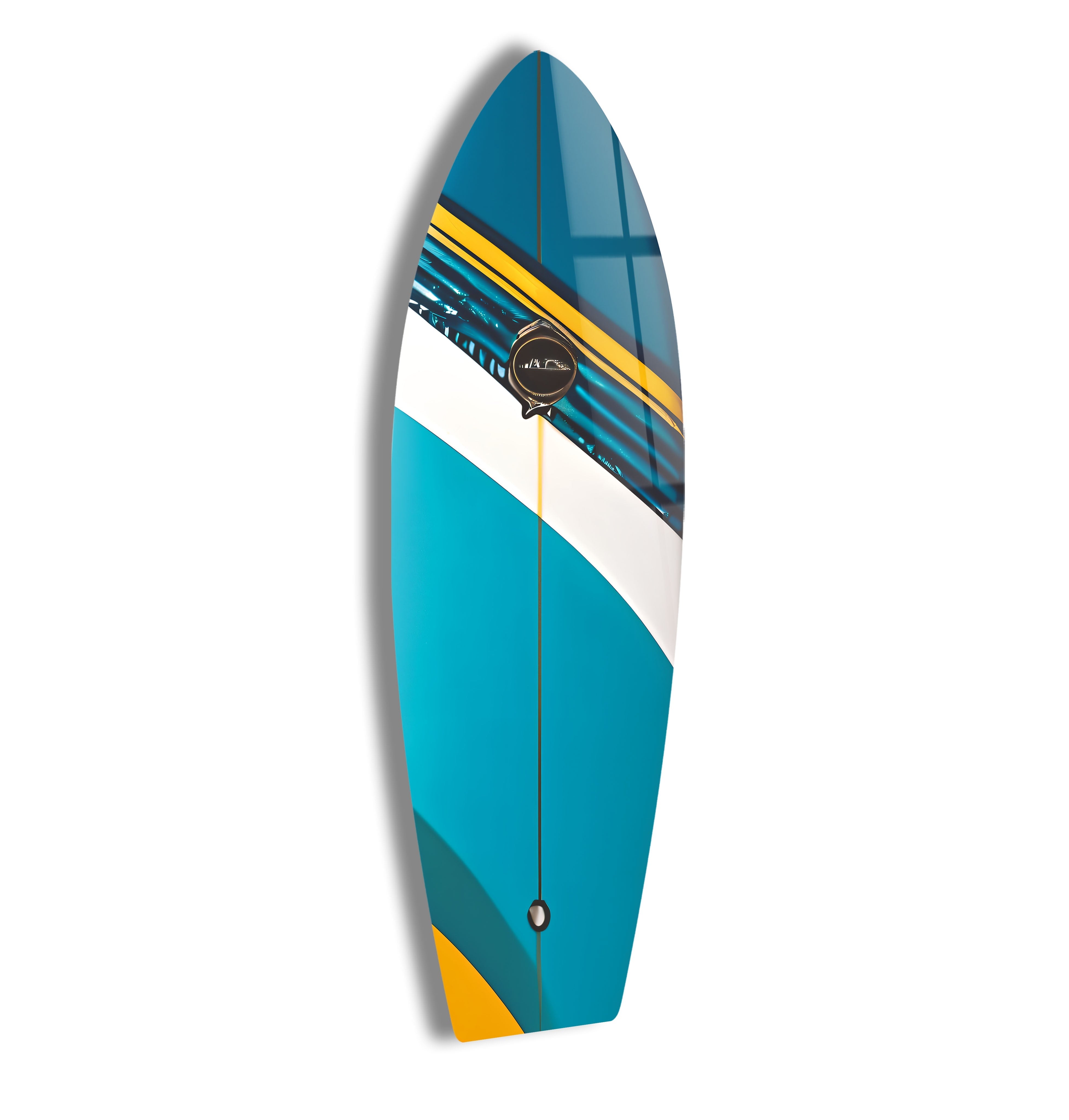 Blue Surfboard Wall Art - Ocean Themed Home Decor for Beach House, Living Room & Bedroom - Perfect Coastal Style Accent