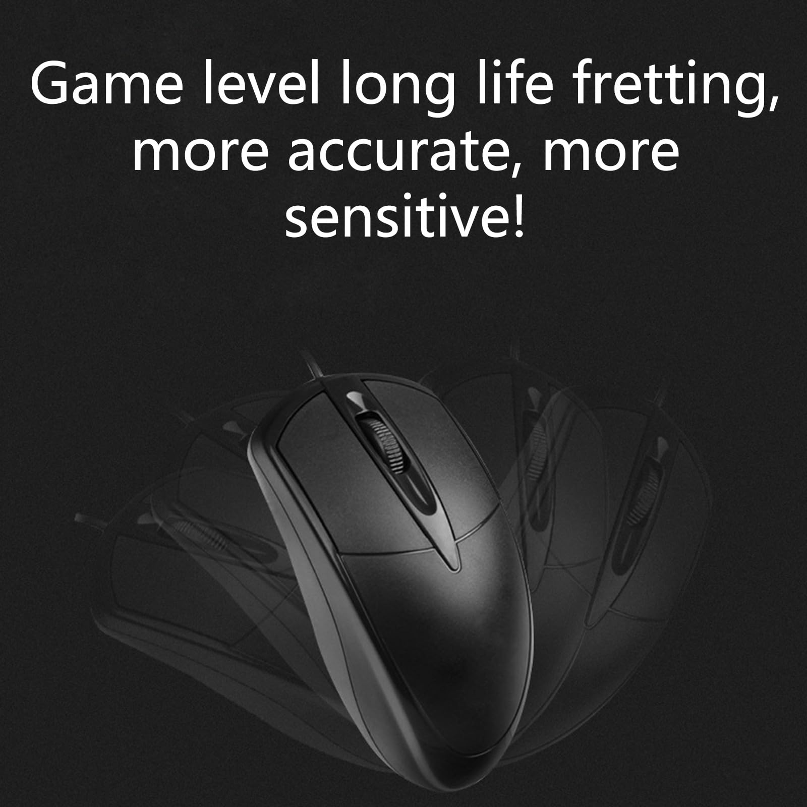 FUXIU USB Gaming Mouse - 1000DPI Ergonomic Optical Computer Mouse with 3 Buttons for PC, Laptop, Notebook | Perfect for Gaming, Office Work & Home Use