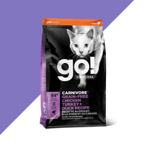 Go! Solutions Carnivore Grain-Free Dry Cat Food with Chicken, Turkey & Duck - High Protein Recipe for Indoor & Outdoor Cats - Perfect for Weight Management & Sensitive Stomachs