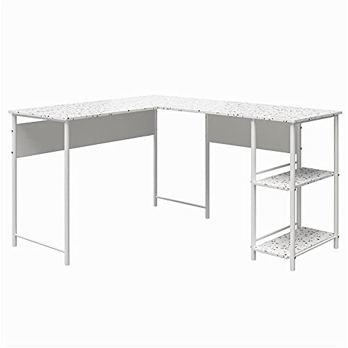 Ameriwood Home Berkeley L-Shaped Desk with Terrazzo Finish - Modern Office Desk for Home & Workspace, Perfect for Small Spaces & Remote Work