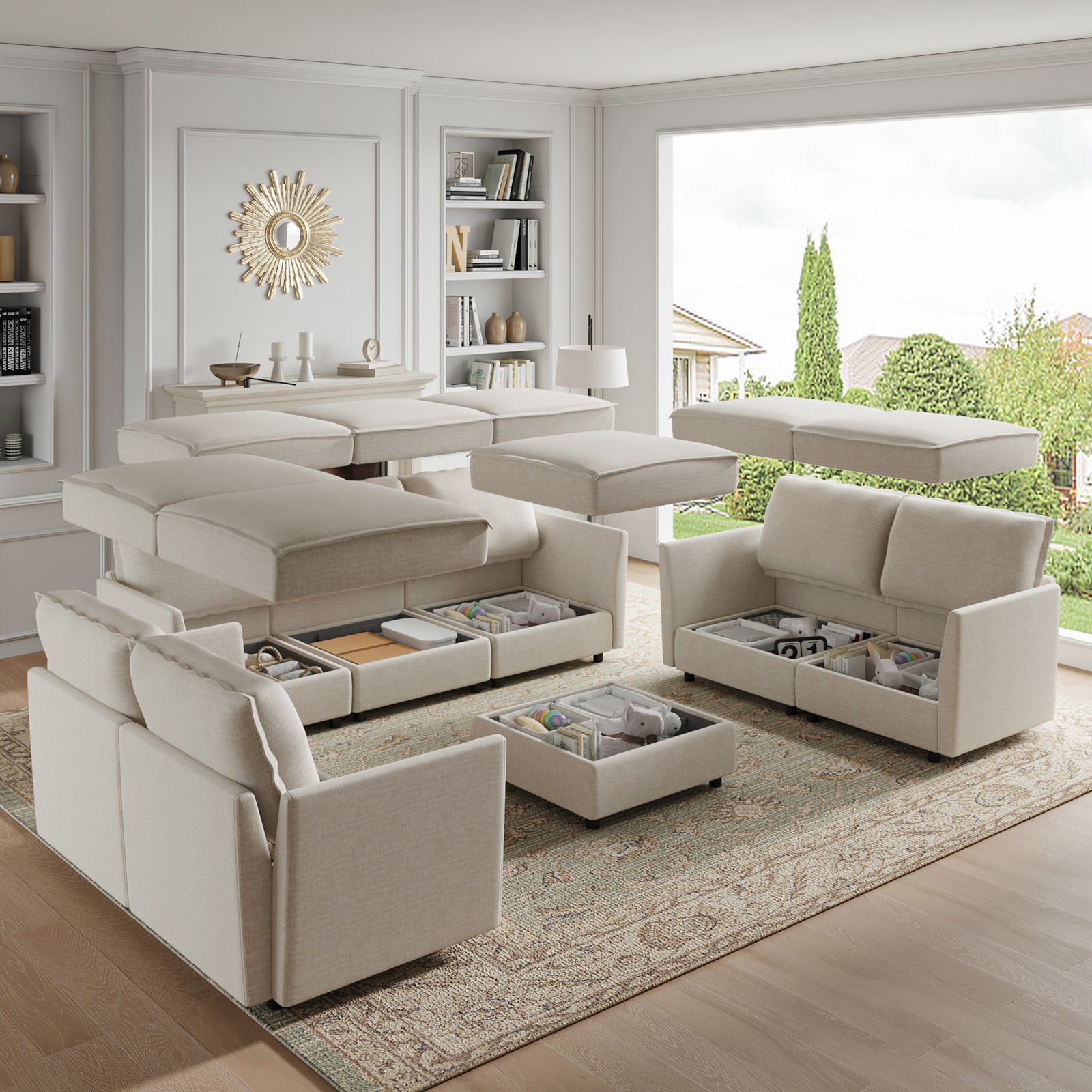 Harmetrix Oversized Soft Sectional Couch with Storage | Modern L-Shaped Sofa Bed with Hidden Compartment | Perfect for Living Room, Family Room & Small Spaces