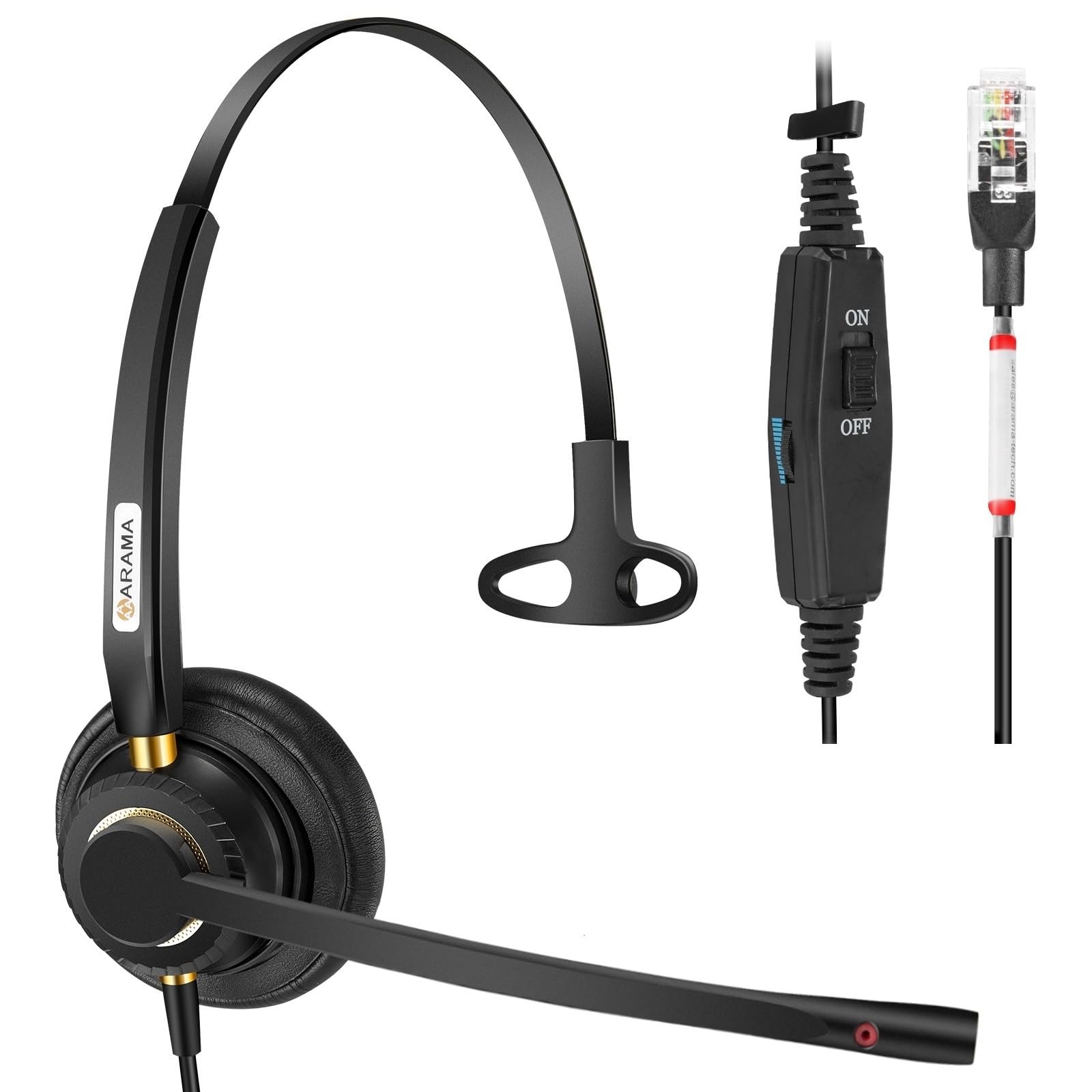 Noise Canceling Cisco Phone Headset with Mute Switch - Compatible with Cisco IP Phones 7821, 7841, 7942G, 7931G & More - Ideal for Office, Call Center & Remote Work