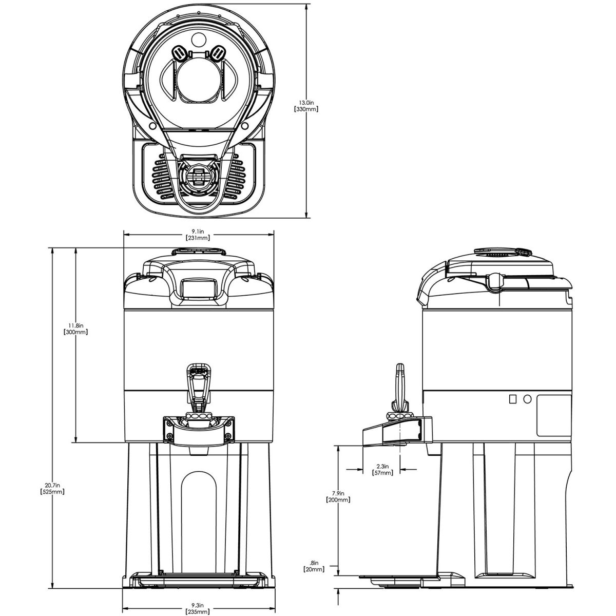 BUNN Dual BrewWISE ThermoFresh DBC 120/240V Commercial Coffee Brewer with Funnel Locks - Perfect for Offices, Restaurants, and Cafes