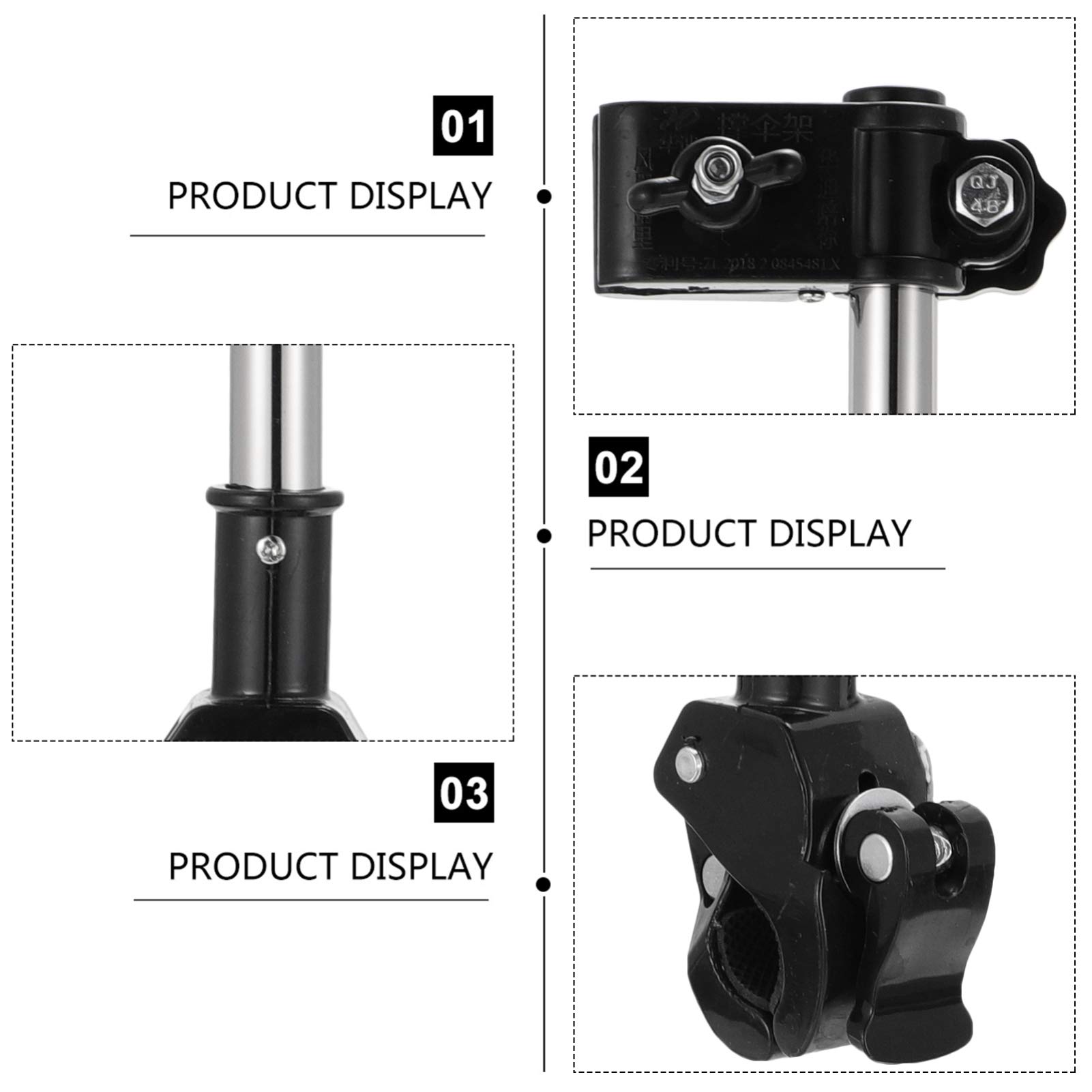 Wakauto Universal Bike Stand & Umbrella Holder - Adjustable Bicycle Mount for Strollers, Wheelchairs & More - Durable Black Frame for Outdoor Cycling, Walking & Picnics