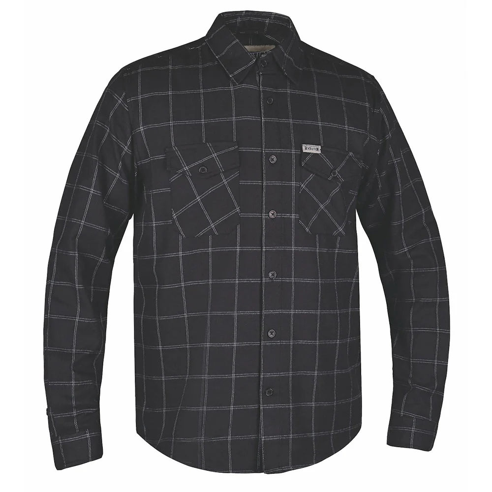DERRINGER Men's Black and White Flannel Shirt - Soft Plaid Long Sleeve Button Down for Casual Wear, Outdoor Activities & Layering