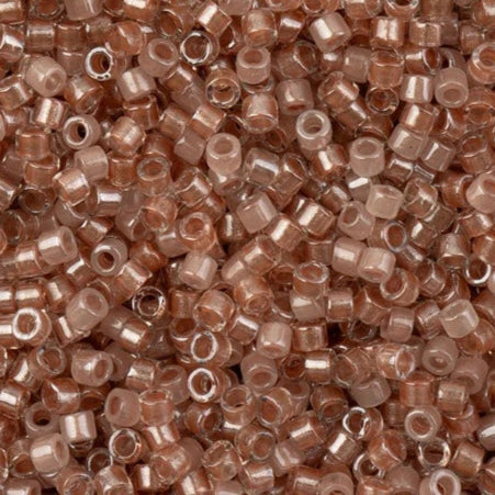 11/0 Delica Beads #0988 Salmon Lined Mix (5.2g) - Perfect for Jewelry Making, Beading Projects, and DIY Crafts