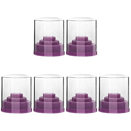 FRCOLOR 6-Piece Clear Nail Drill Bit Holder Set - Durable Transparent Drill Stand Organizer for Manicure & Pedicure Tools - Perfect for Salon, Home & Professional Nail Art Use