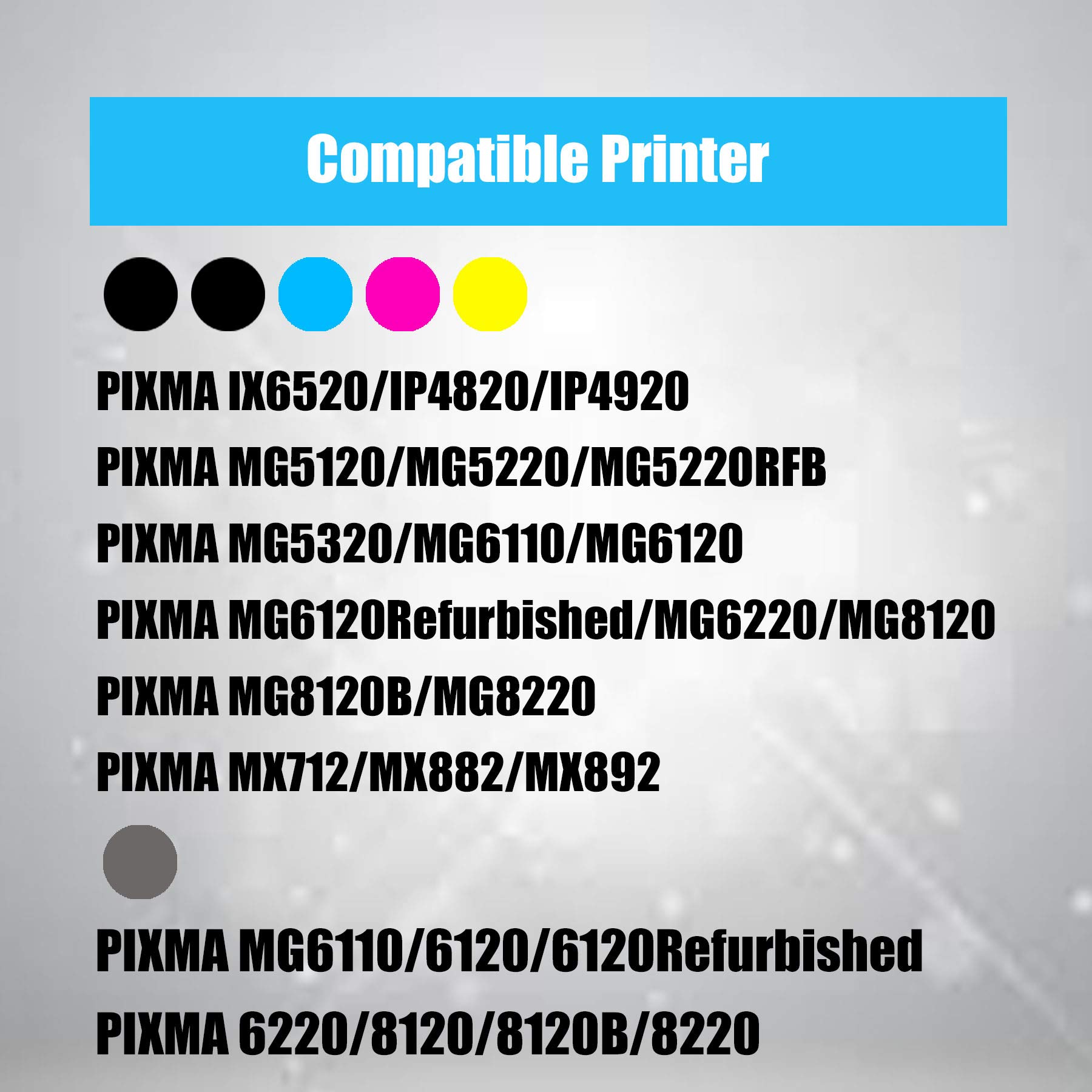 Compatible PGI-225 CLI-226 Ink Cartridge Set for Canon Pixma Printers - Home & Office Use