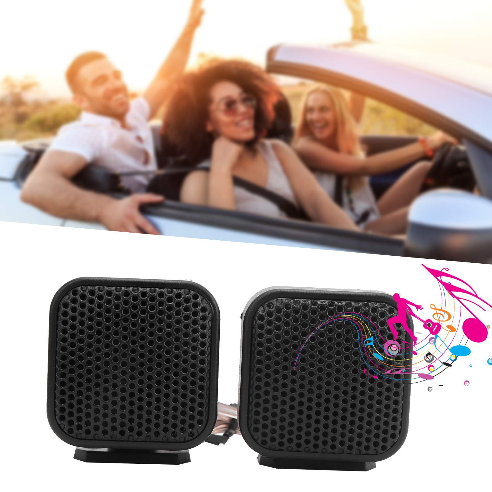 500W 4Ohm High Power Car Stereo Speakers (2-Pack) - Hi-Fi Silk Dome Tweeter, Universal Car Audio System with 4 Mounting Screws - Perfect for Car Upgrades, Road Trips & Bass-Boosted Music Listening