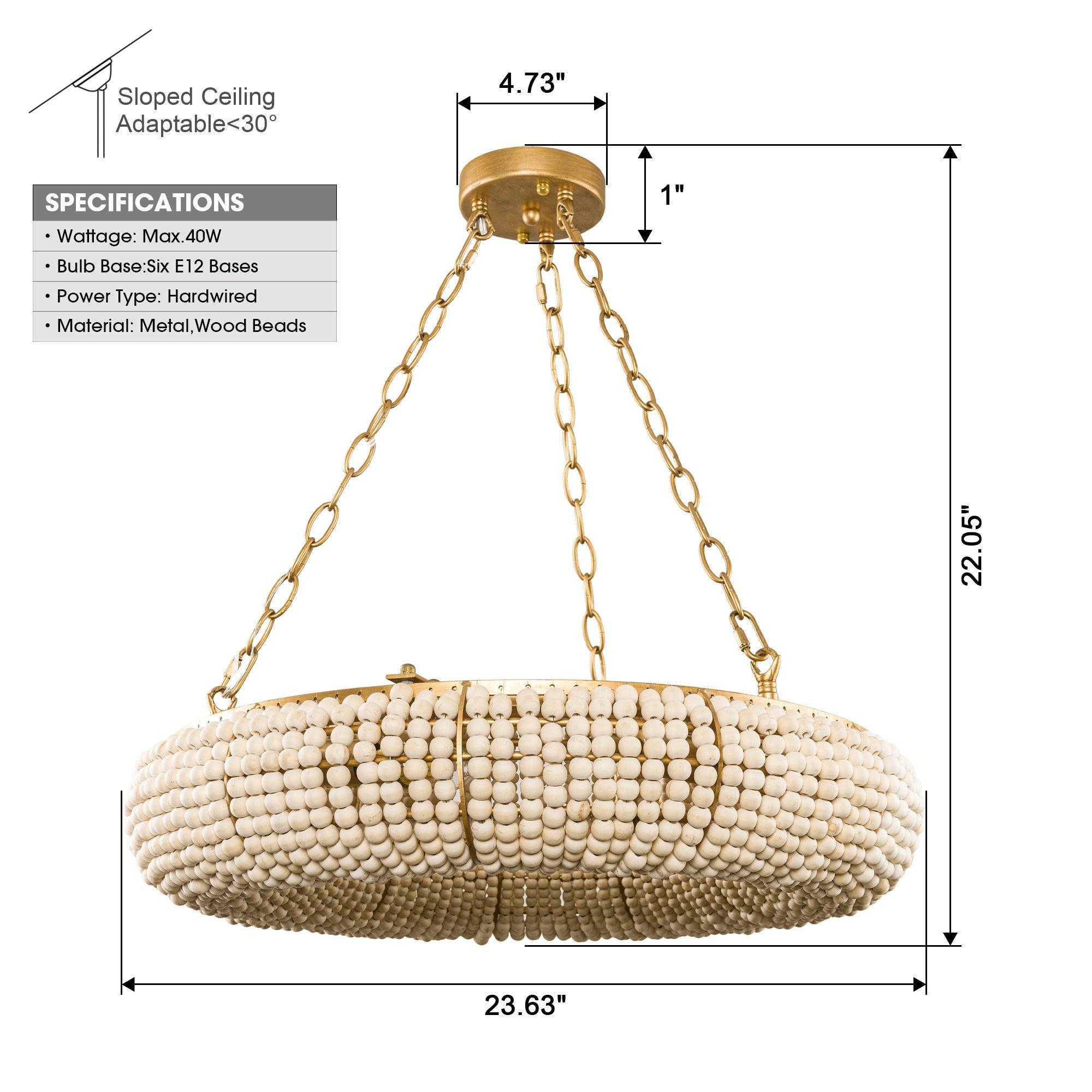 Vintage Farmhouse 6-Light Antique Gold Flush Mount Ceiling Light - Perfect for Dining Room, Kitchen, or Bedroom Lighting